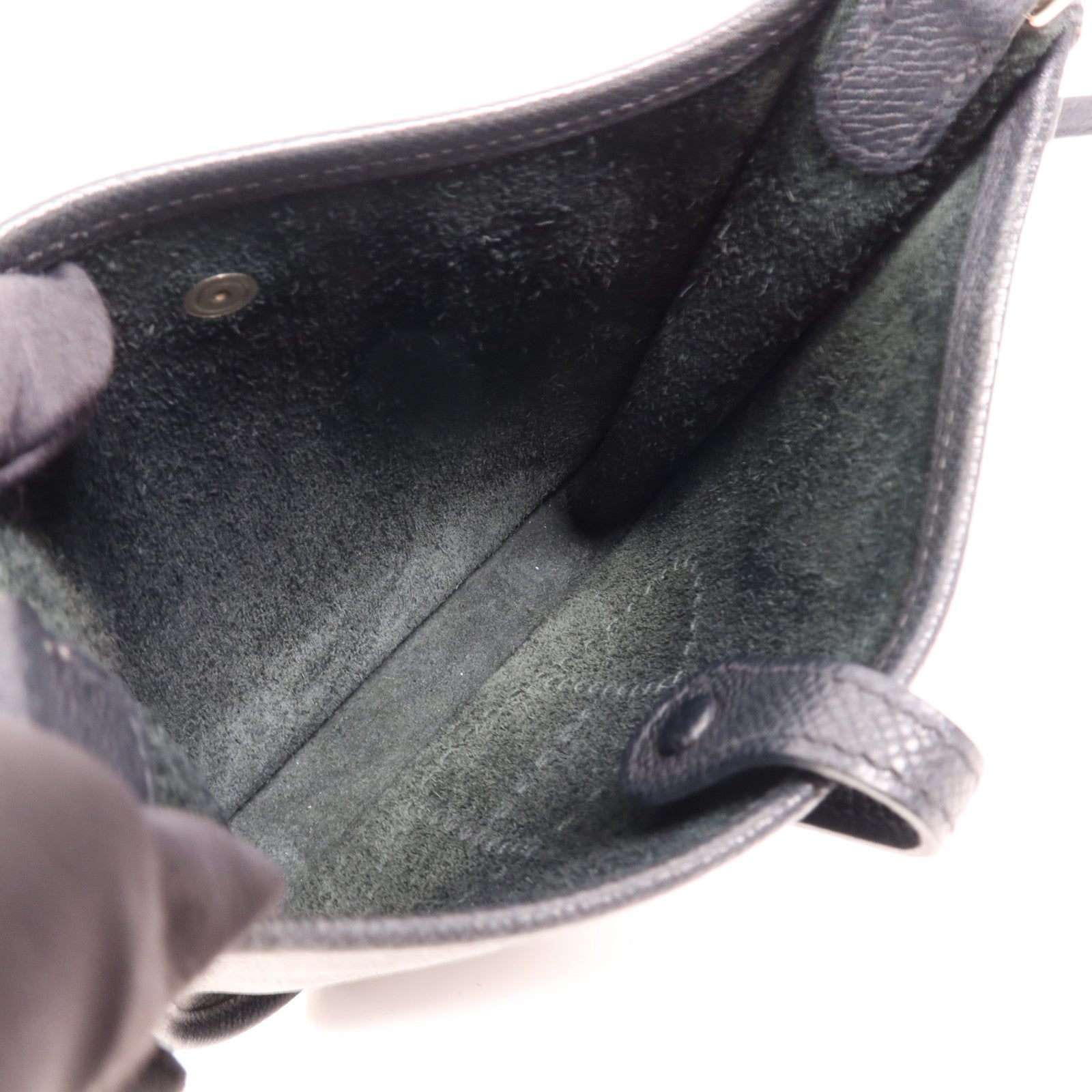 HERMES Epsom皮革Evelyne TPM銀扣肩背袋Noir