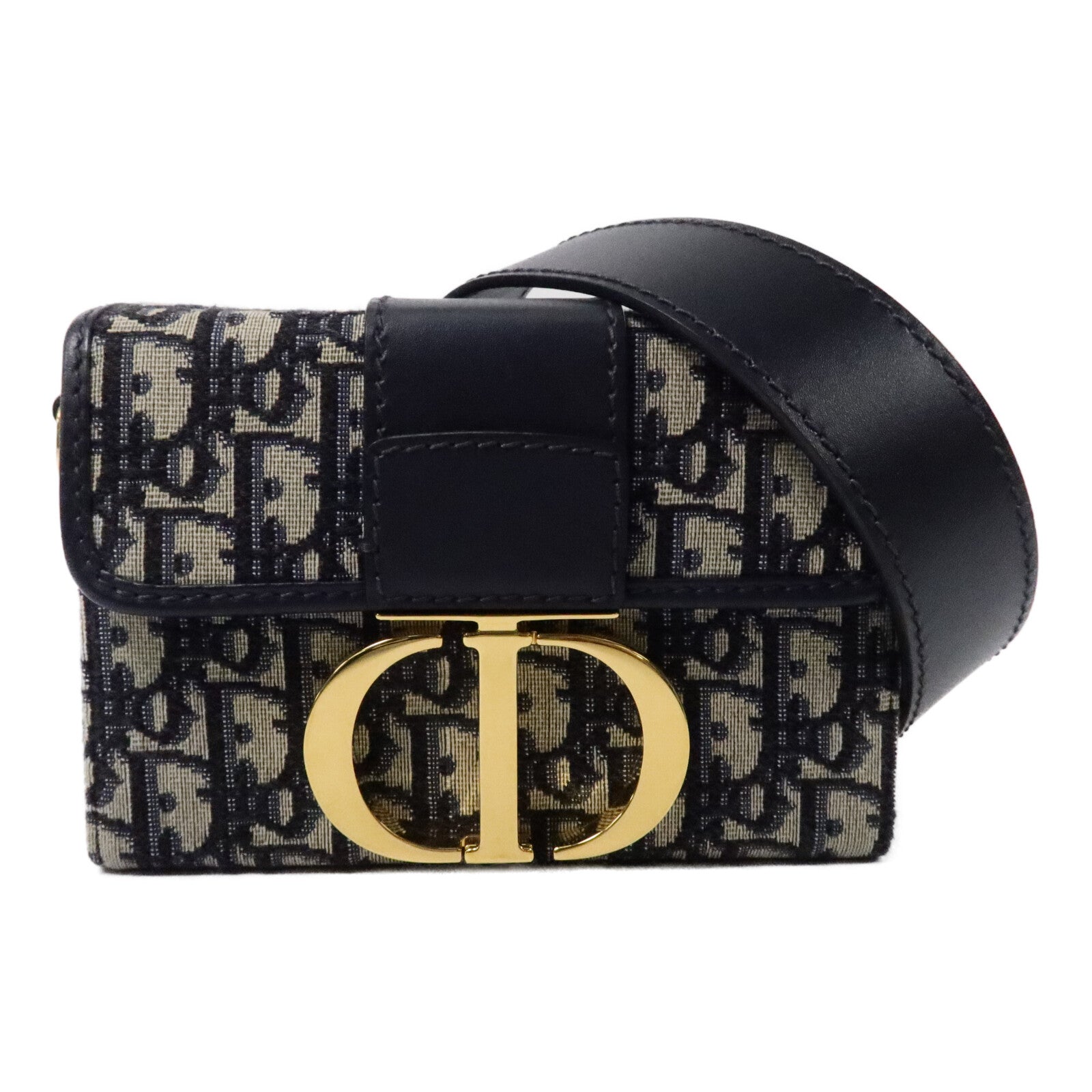 Dior 帆布Obilqne Montaigne 30 Box肩背袋