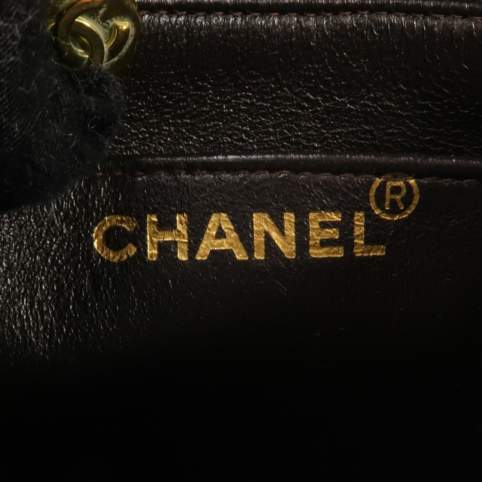 CHANEL 羊皮皮革Vintage Mini Flap Bag金扣鏈帶肩背袋