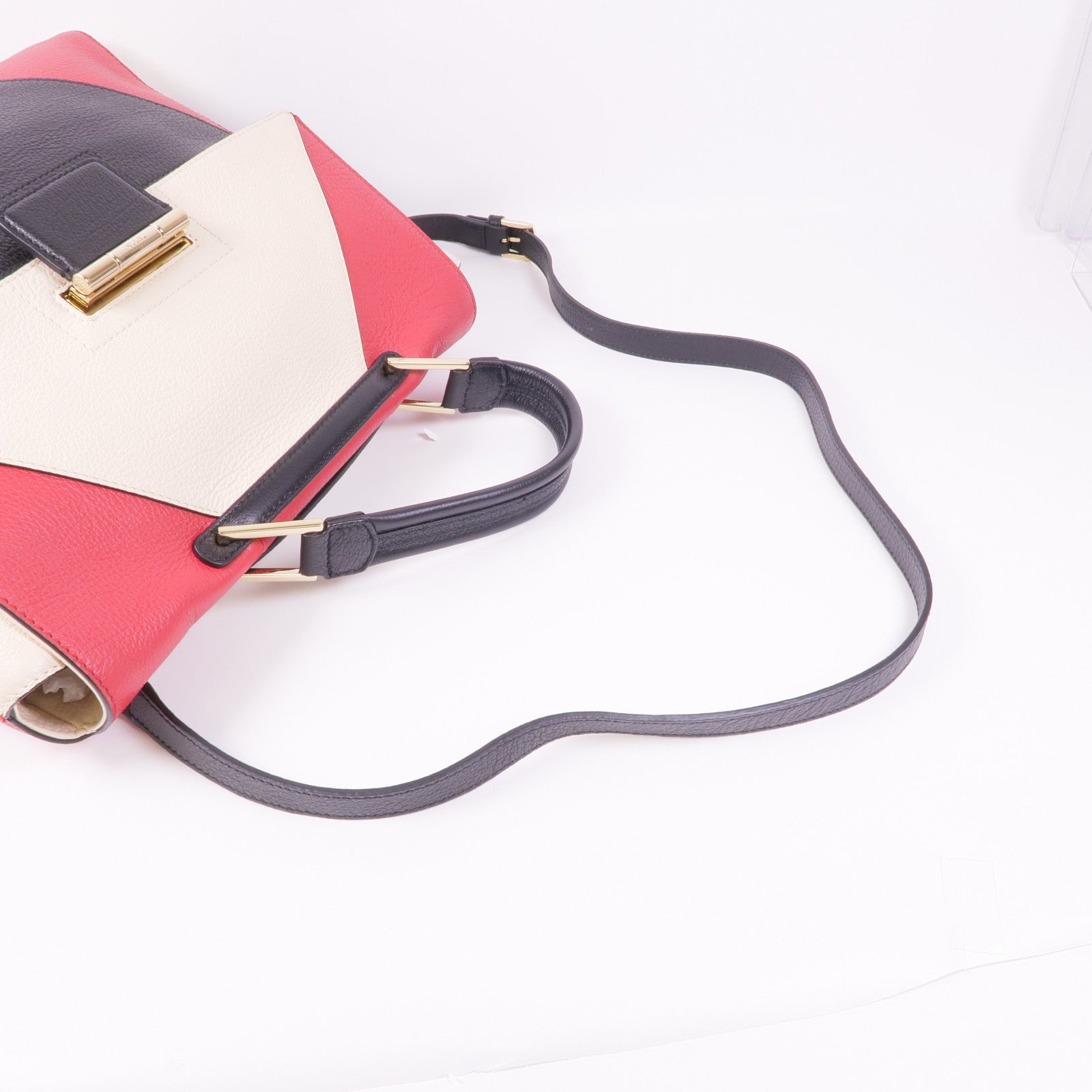 Furla 牛皮皮革2 Way Shoulder金扣手挽肩背兩用袋