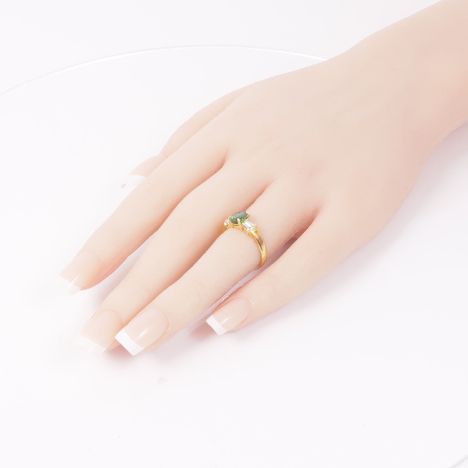 JEWELRY 【激減優惠】18K黃金Emerald/Diamond Ring綠寶石/鑽石戒指US#5.75