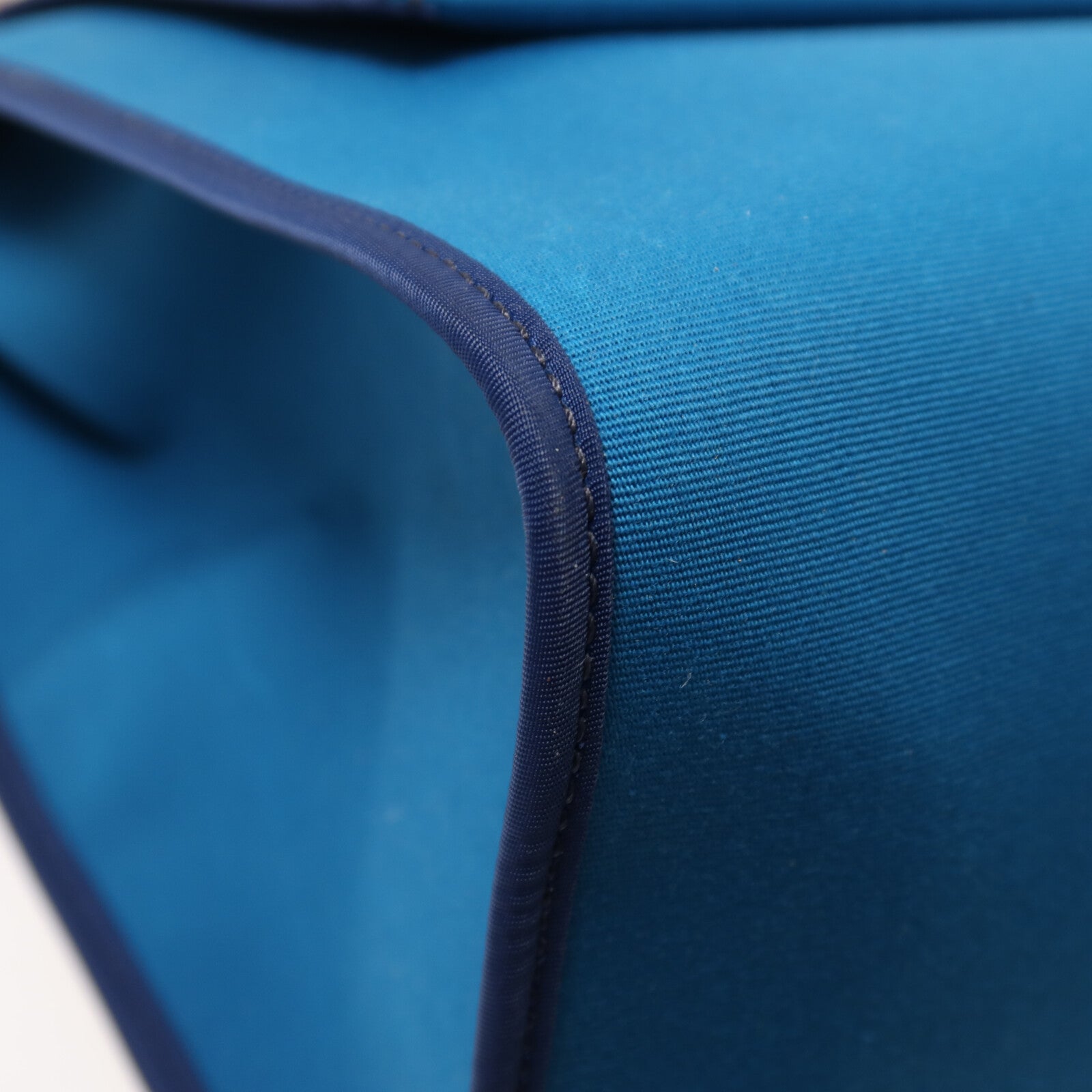 HERMES 帆布Herbag MM銀扣手挽肩背兩用袋Blue Izmir
