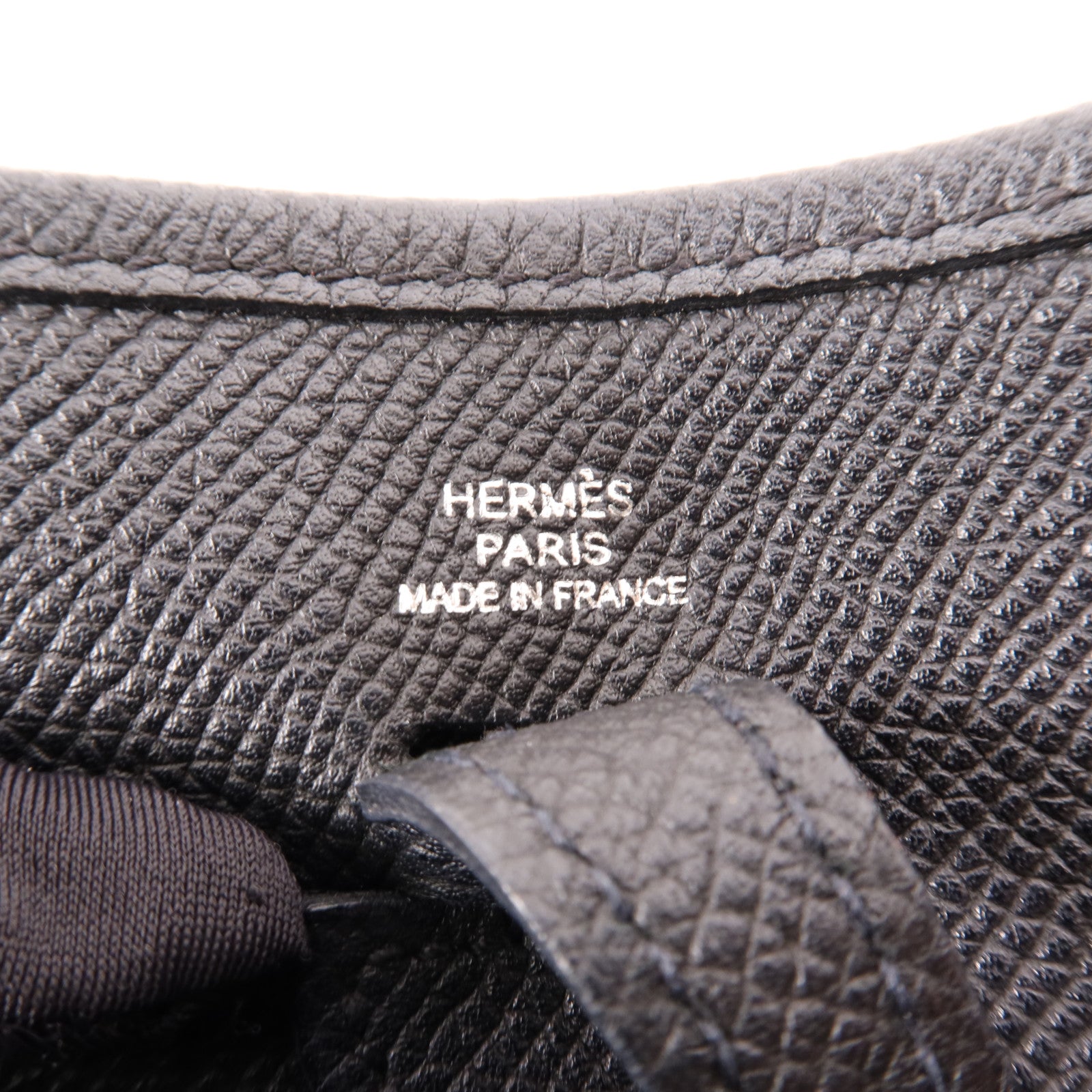 HERMES Epsom皮革Evelyne TPM銀扣肩背袋Noir