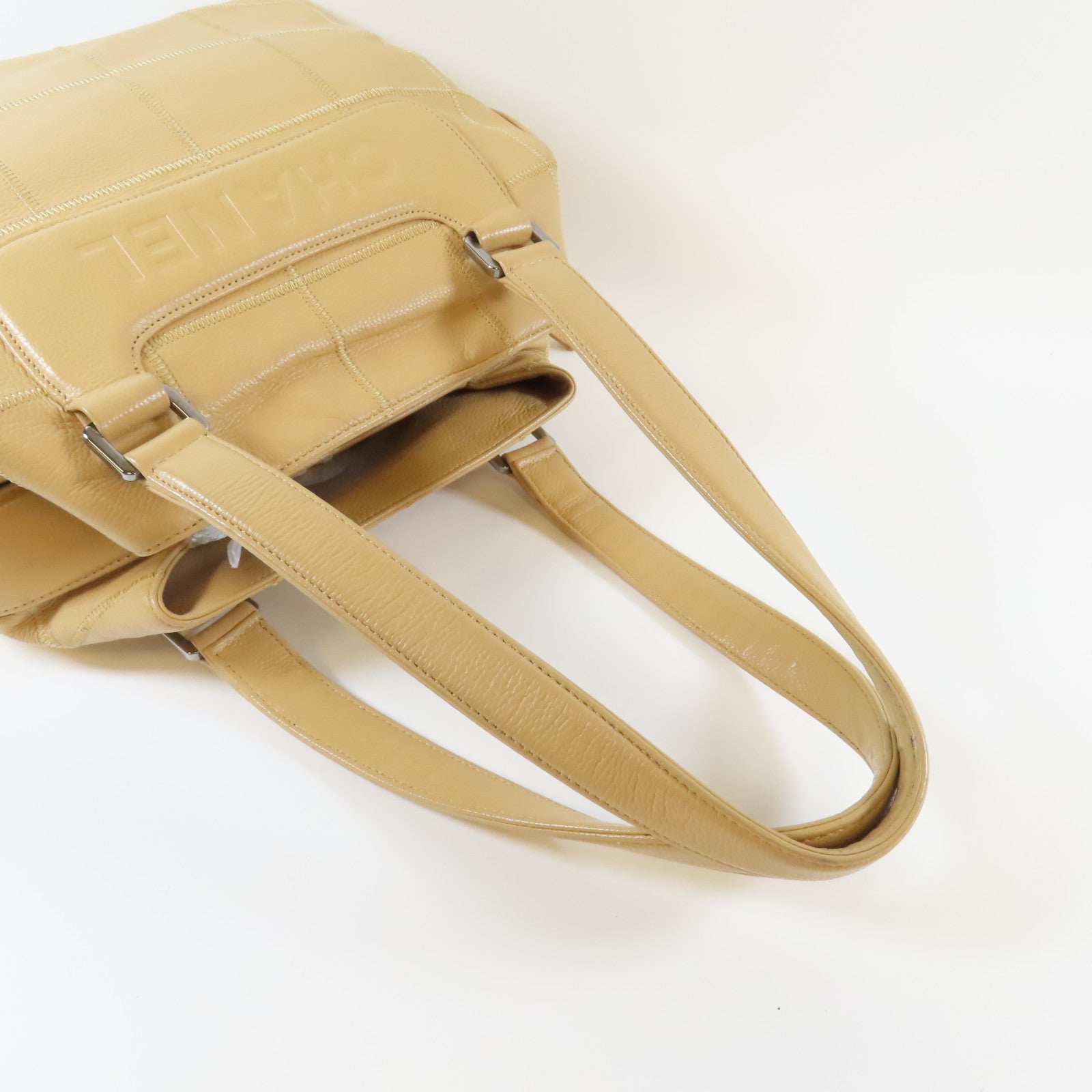 CHANEL 【激減優惠】Caviar皮革Vintage Shoulder Bag銀扣肩背袋杏色