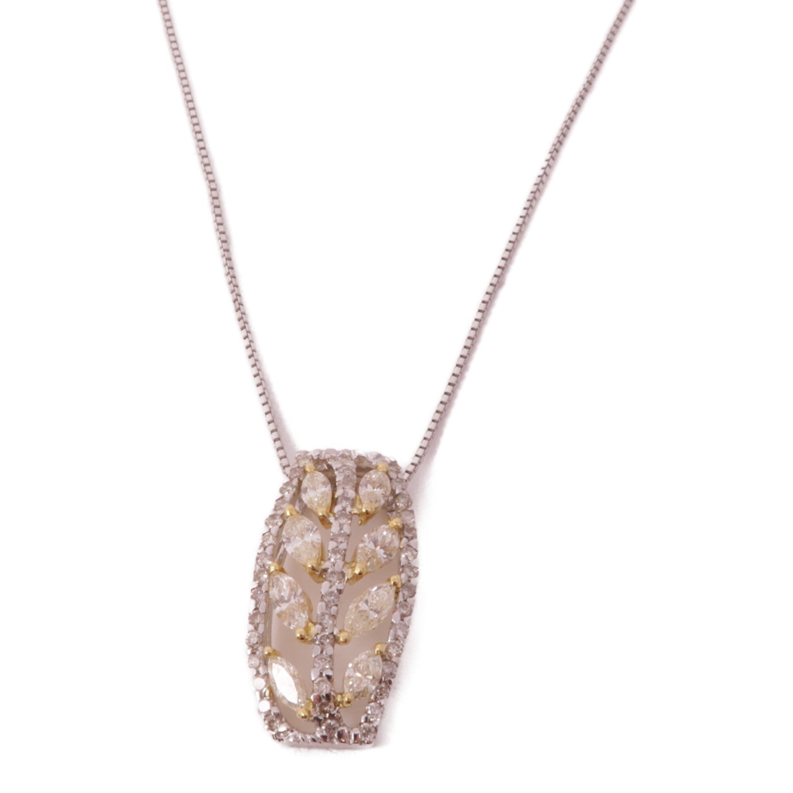 JEWELRY Diamond Necklace 18K White Gold/Yellow Gold