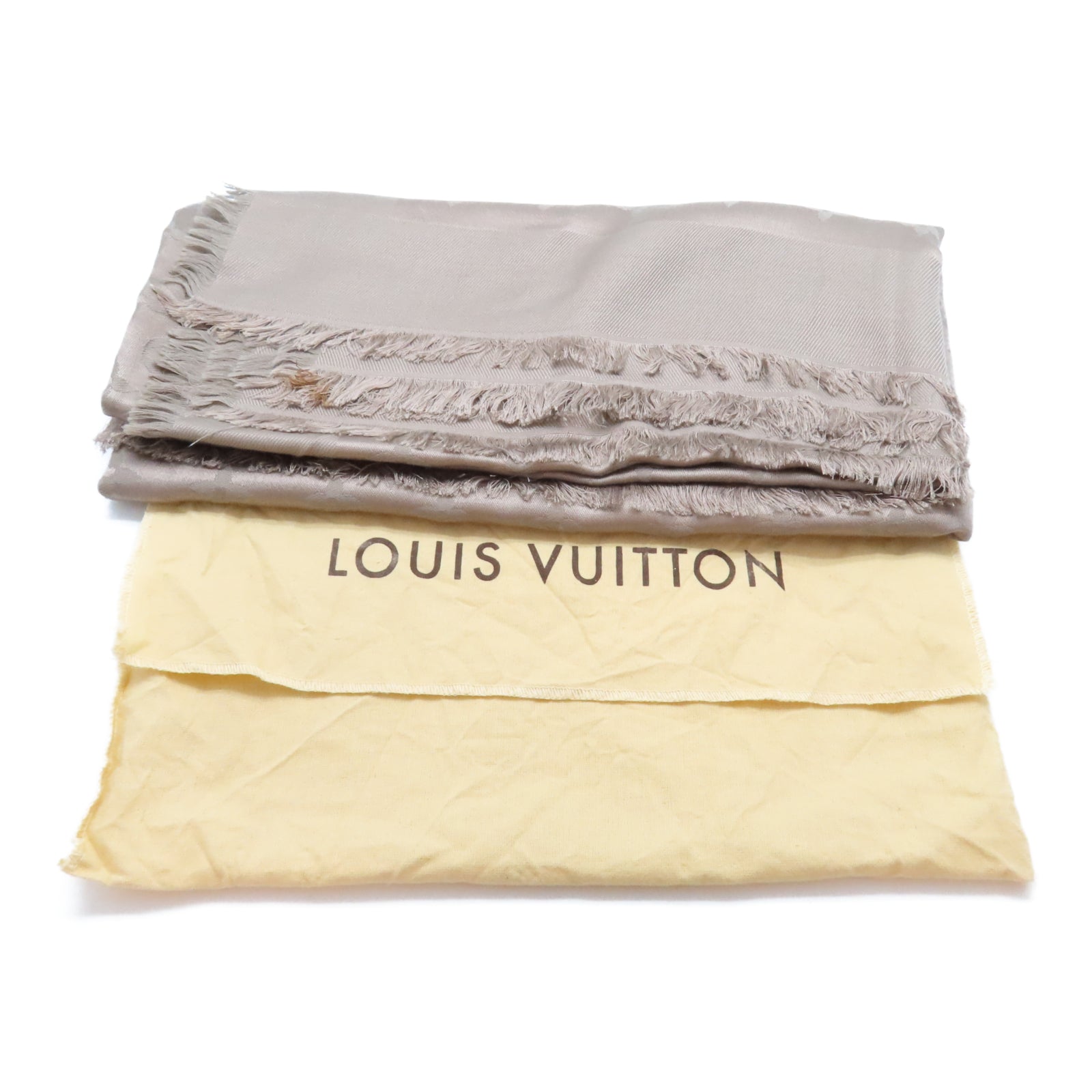LOUIS VUITTON 絲質Scarf圍巾灰色