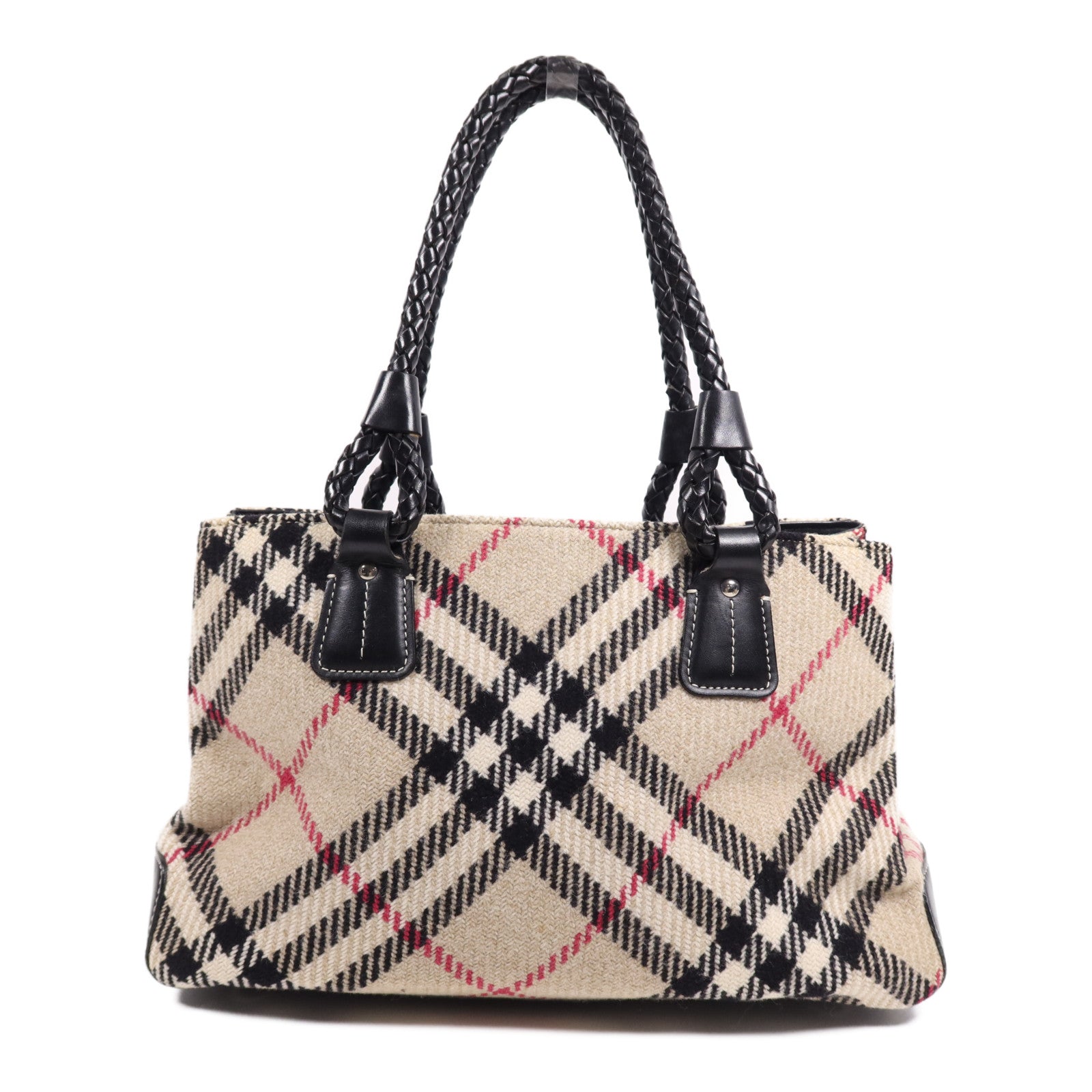 BURBERRY 帆布Tote Bag銀扣肩背袋