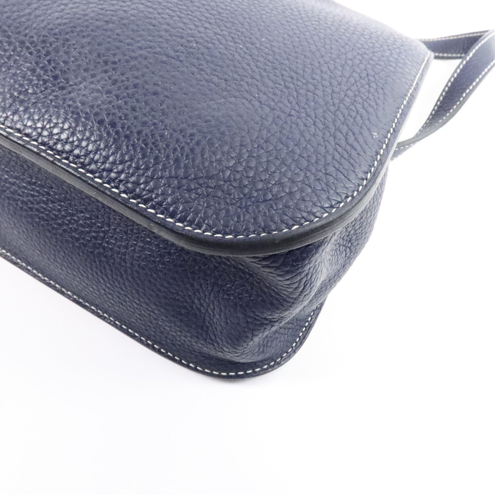 HERMES Clemence/Swift皮革Halzan 31手挽肩背兩用袋Bleu Nuit/Noir