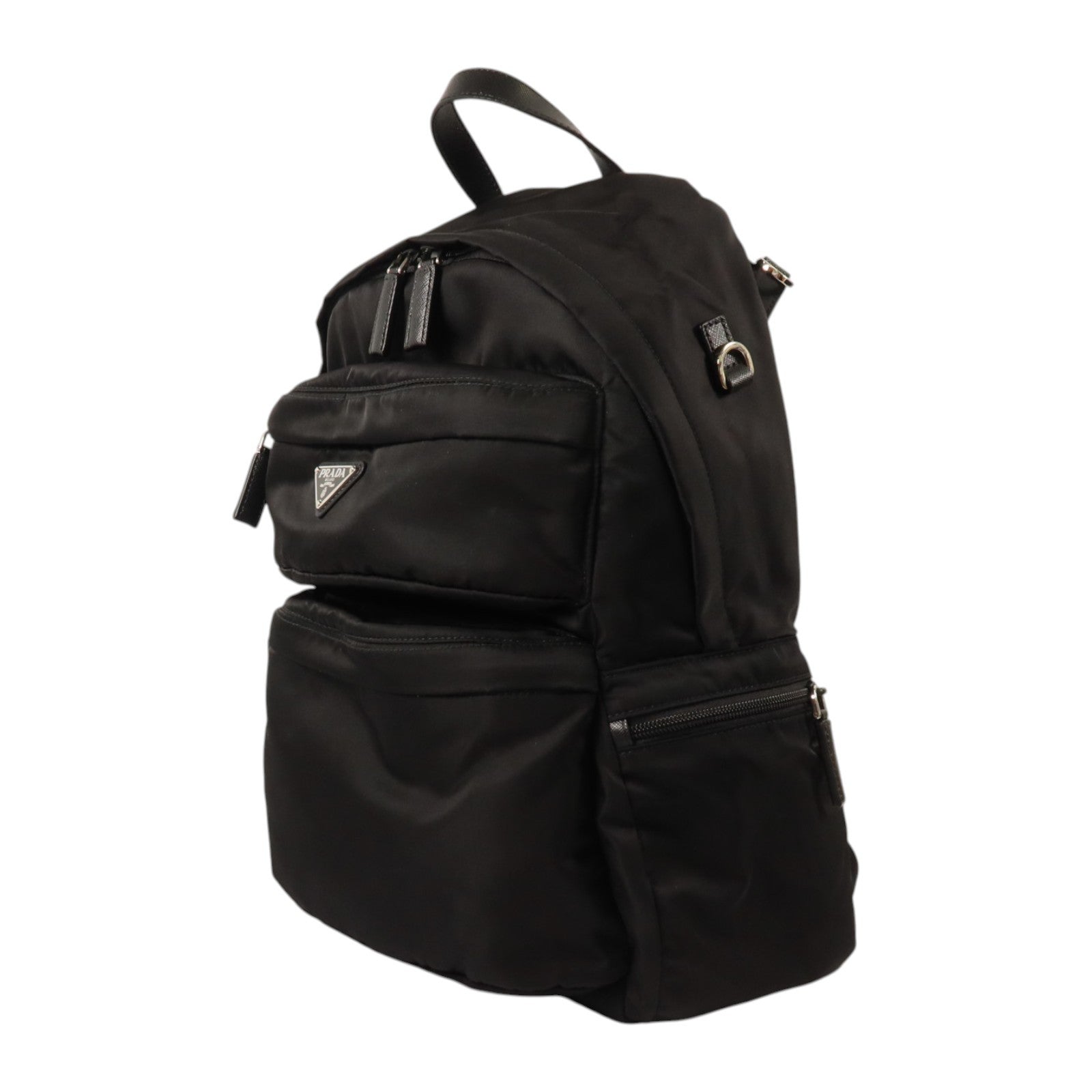 PRADA 尼龍Backpack銀扣背包