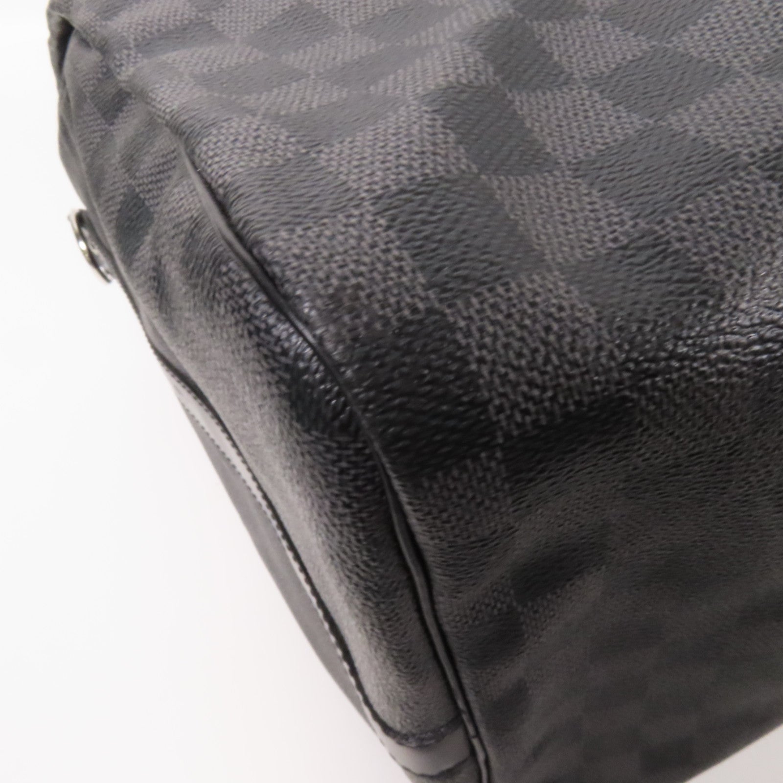 LOUIS VUITTON Damier Graphite Keepall 55銀扣手挽袋