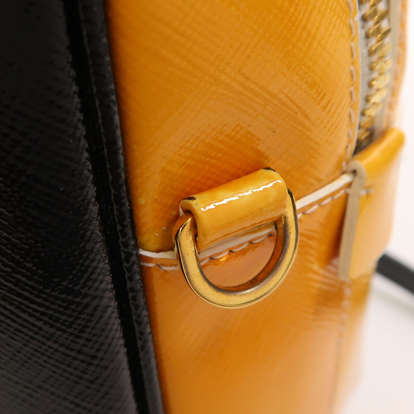PRADA 漆皮皮革2 Way Shoulder金扣手挽肩背兩用袋