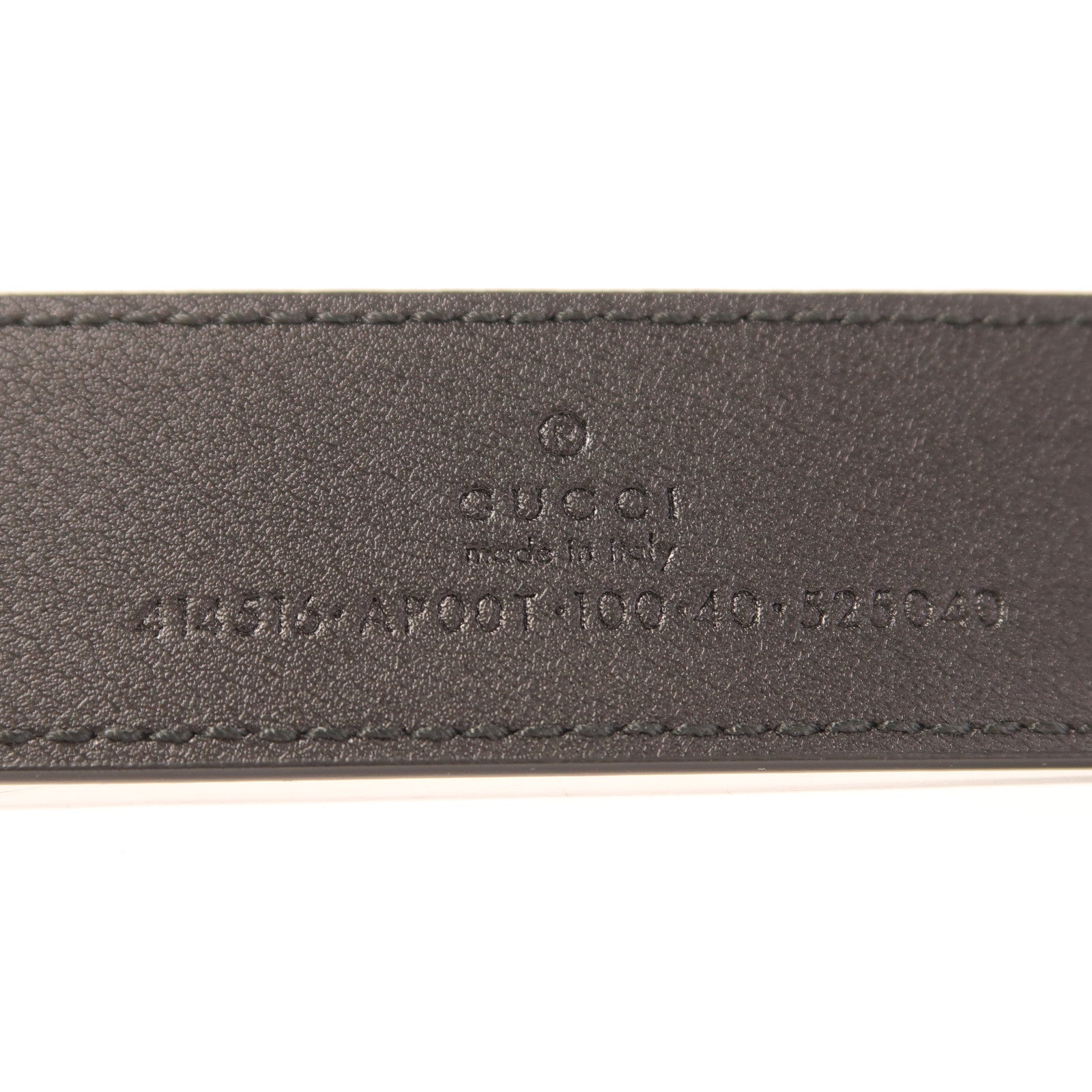 GUCCI GHW GG Belt 100 414516 Calfskin Leather Black