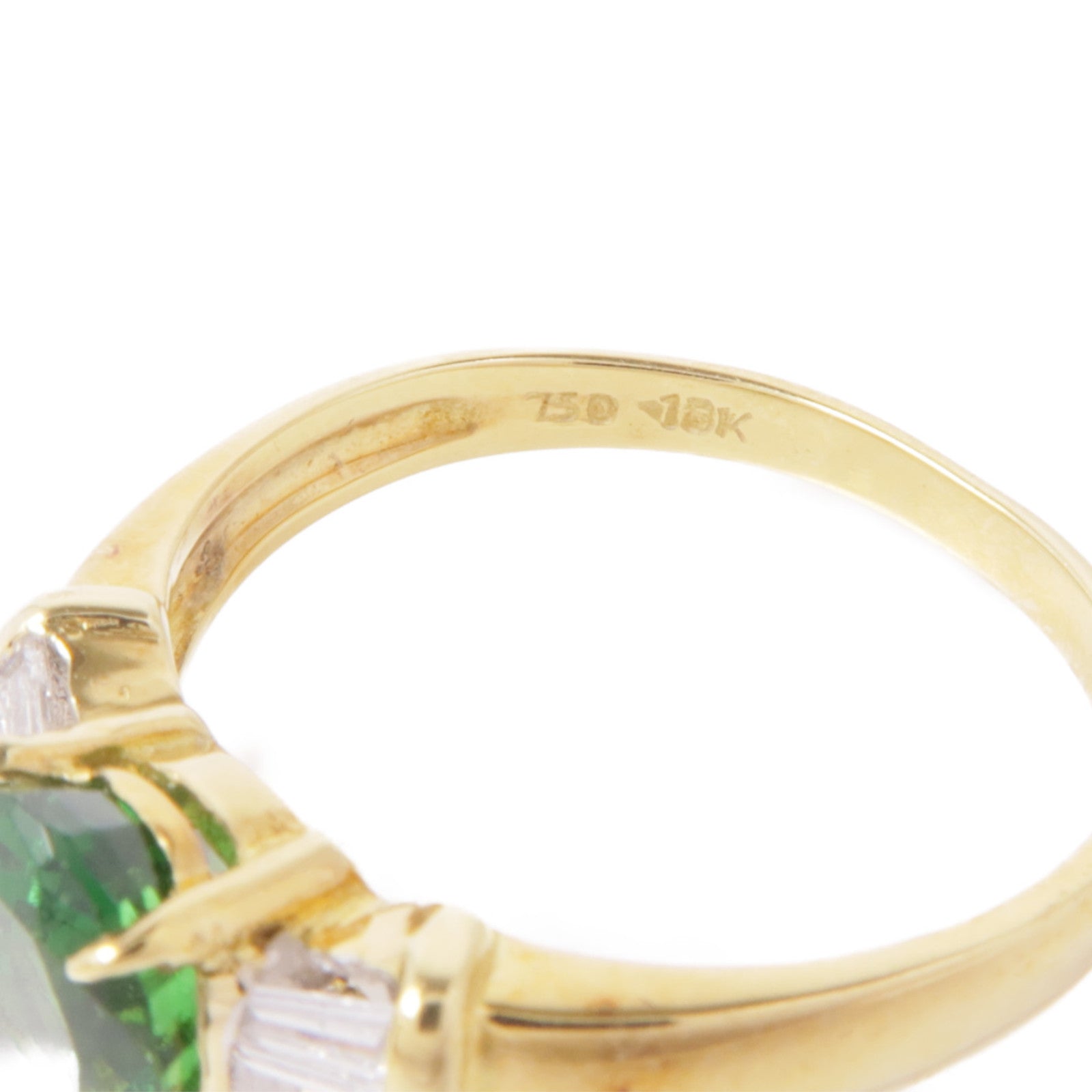JEWELRY 【激減優惠】18K黃金Emerald/Diamond Ring綠寶石/鑽石戒指US#5.75