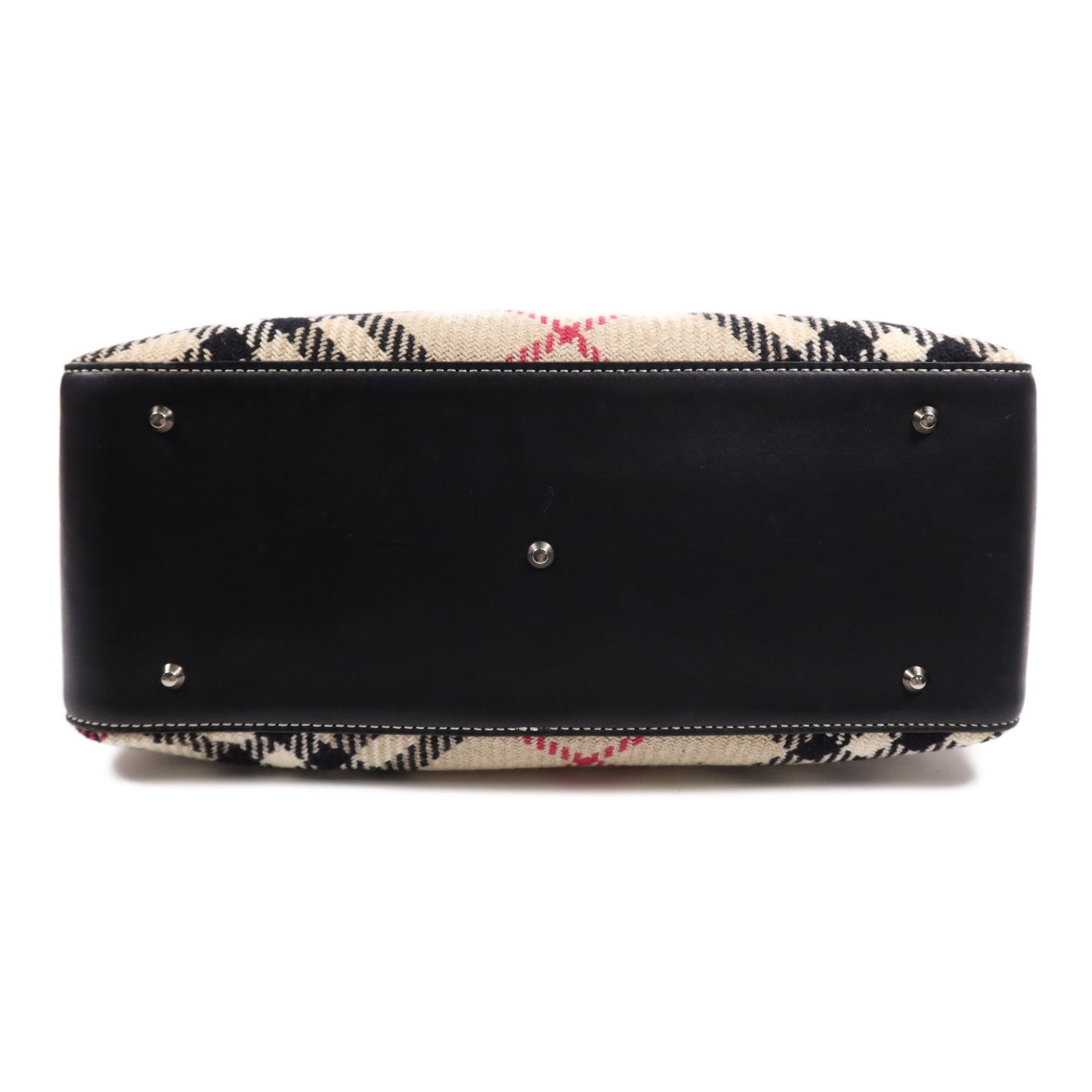 BURBERRY 帆布Tote Bag銀扣肩背袋