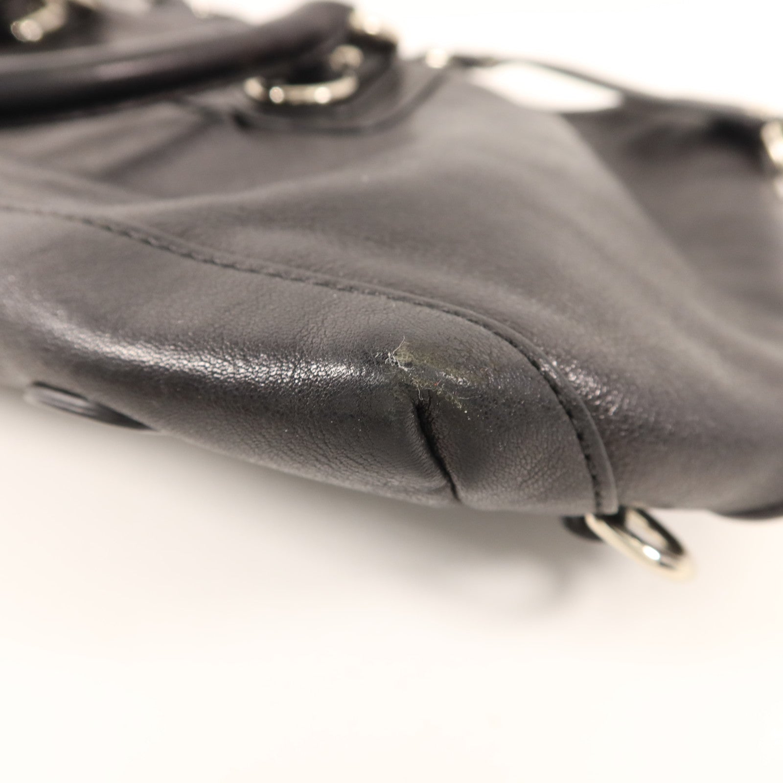 COACH 牛皮皮革2 Way Shoulder Bag銀扣手挽肩背兩用袋