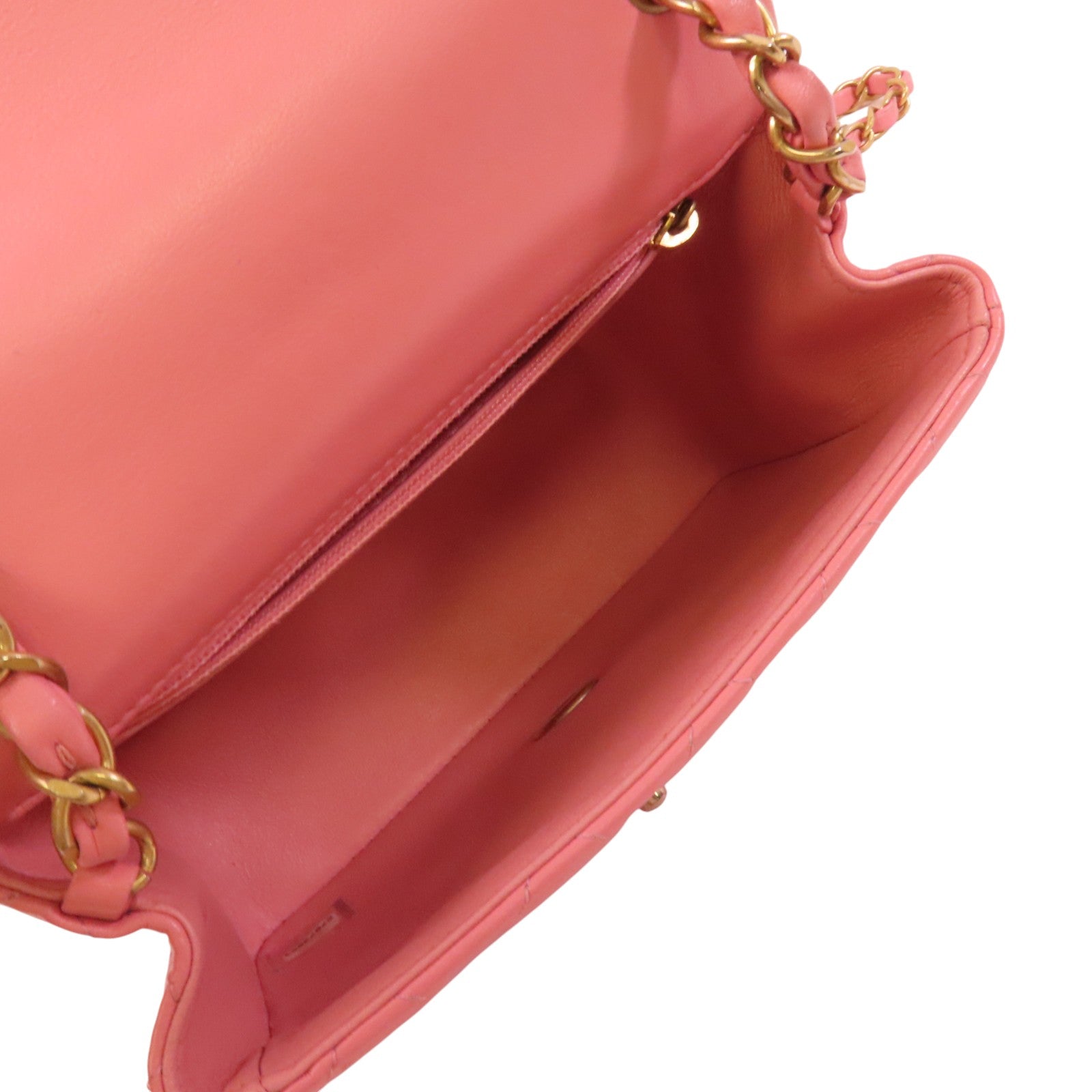 CHANEL 羊皮皮革Mini Classic 17金扣鏈帶肩背袋