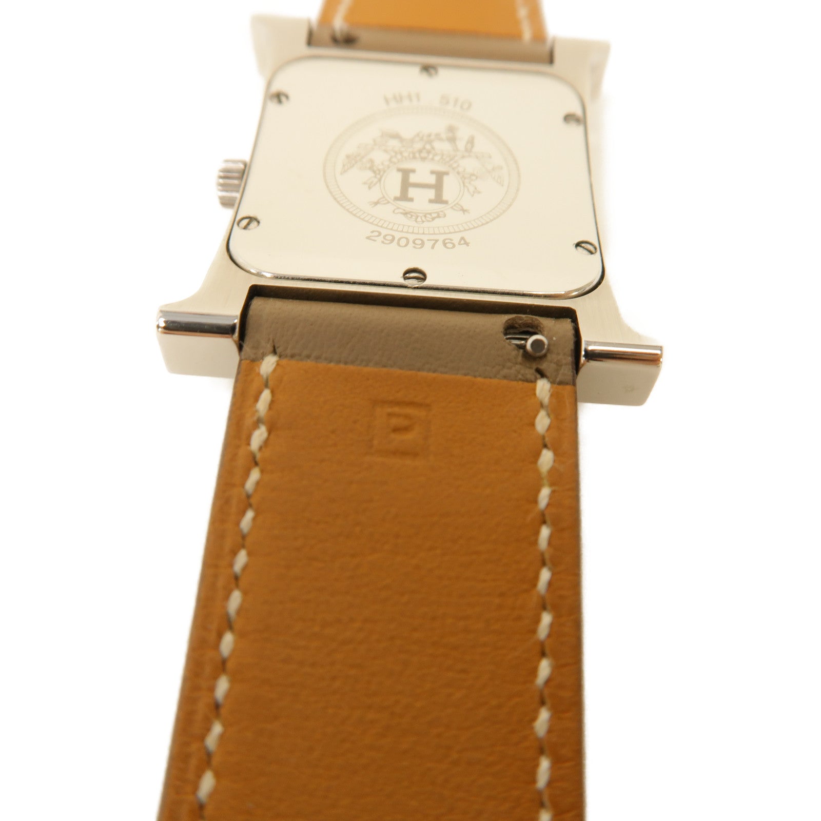 HERMES Heure H watch Double Tour 25mm Swift皮革/不鏽鋼手錶石英機芯白色