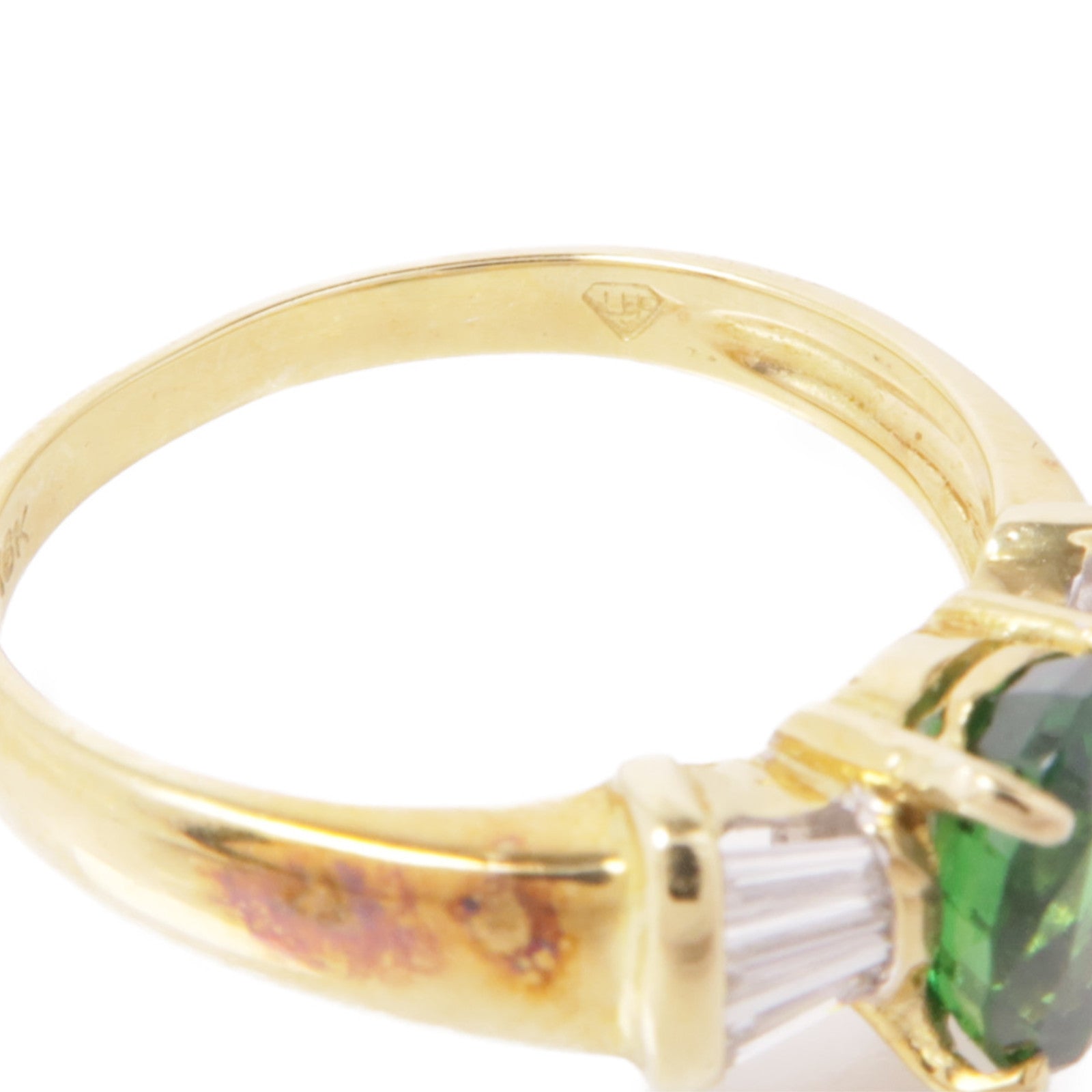 JEWELRY 【激減優惠】18K黃金Emerald/Diamond Ring綠寶石/鑽石戒指US#5.75