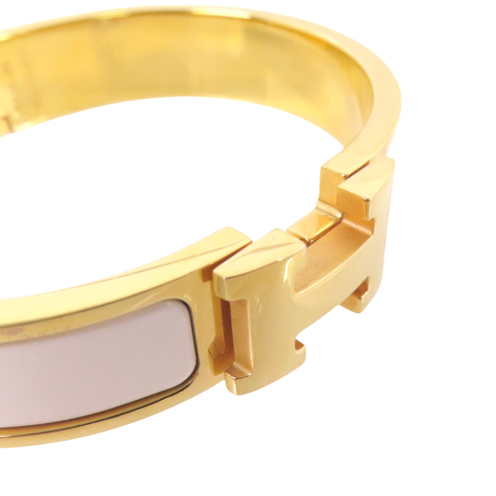 HERMES 金屬/琺瑯Clic H Bracelet金扣手鐲