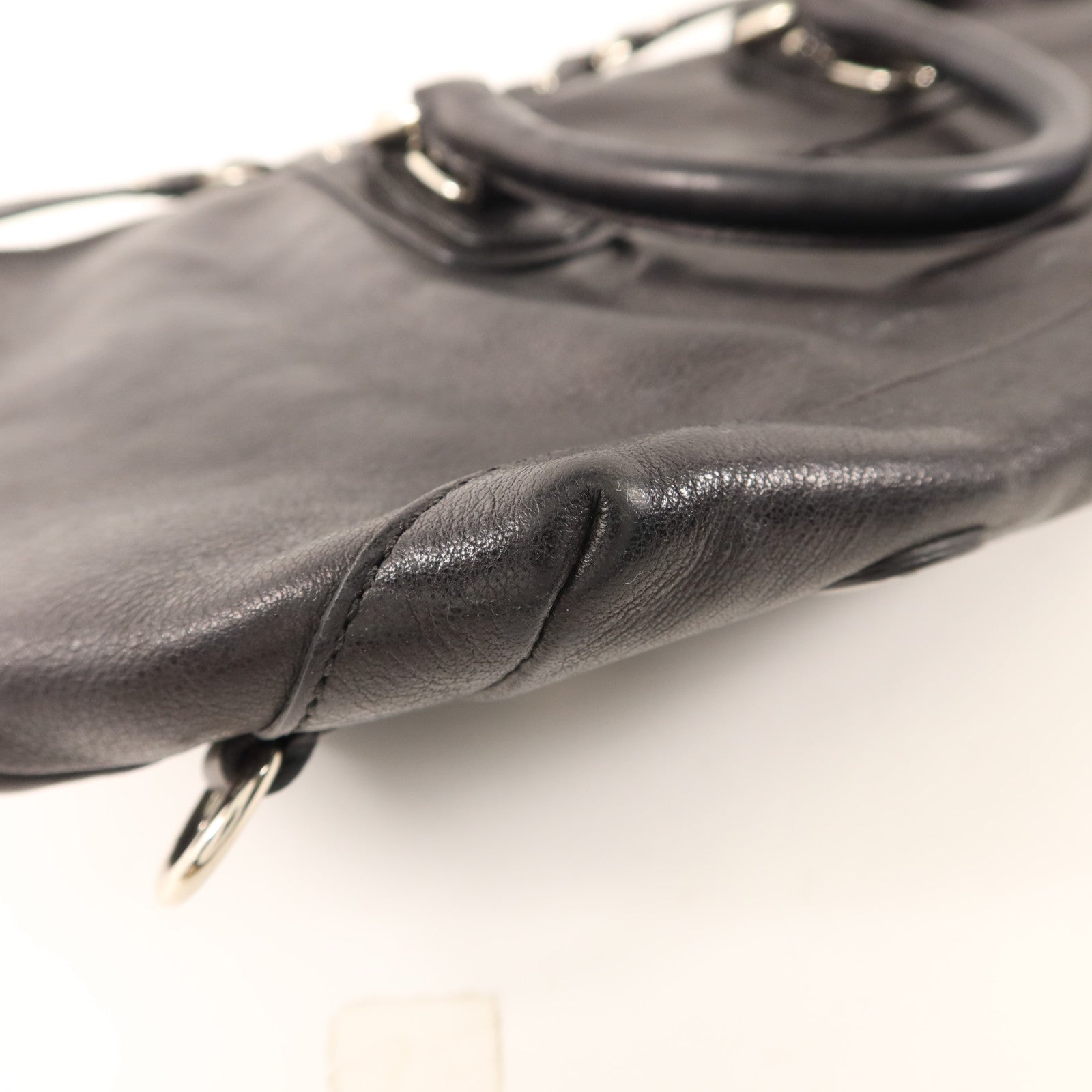 COACH 牛皮皮革2 Way Shoulder Bag銀扣手挽肩背兩用袋