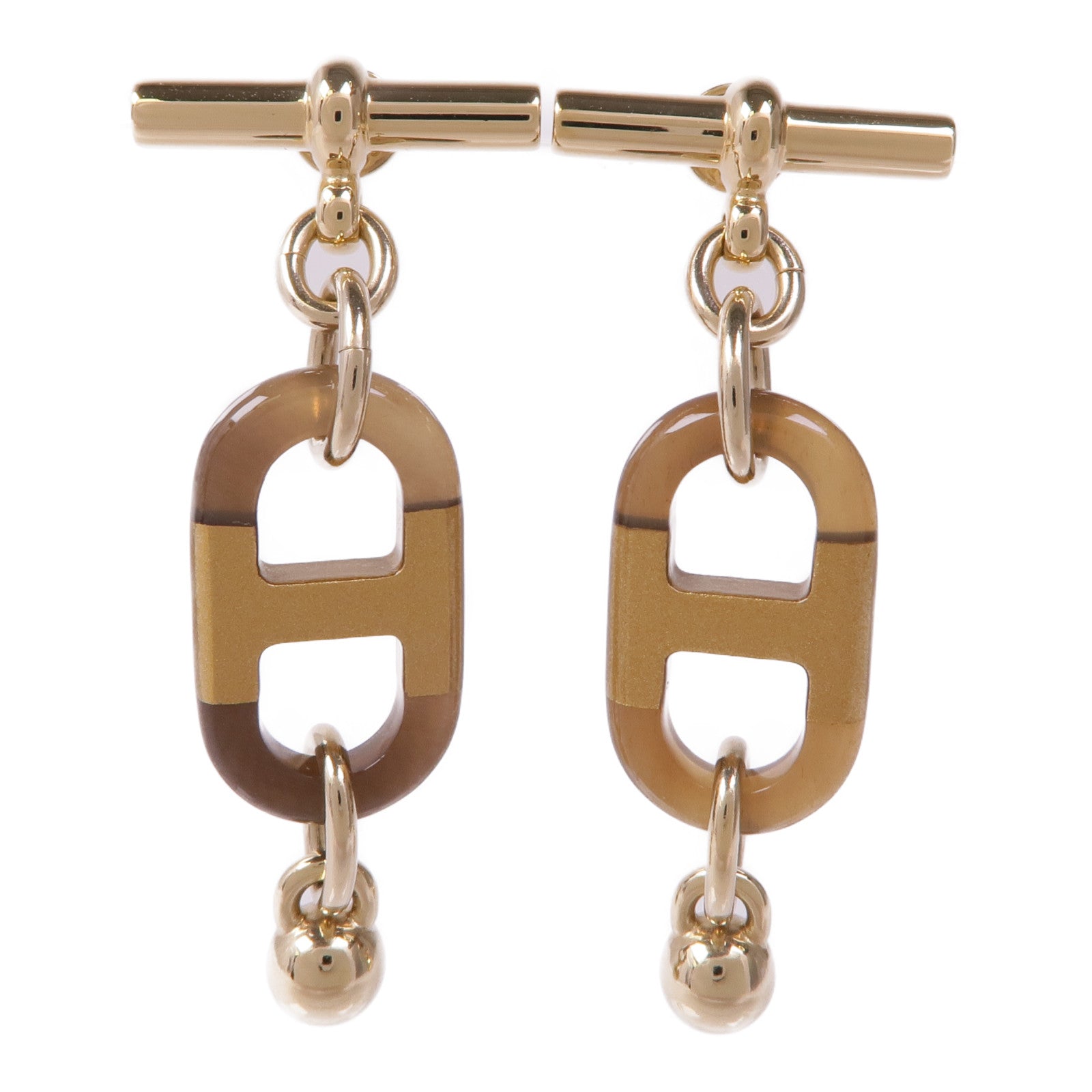 HERMES 金屬/牛角Earrings耳環