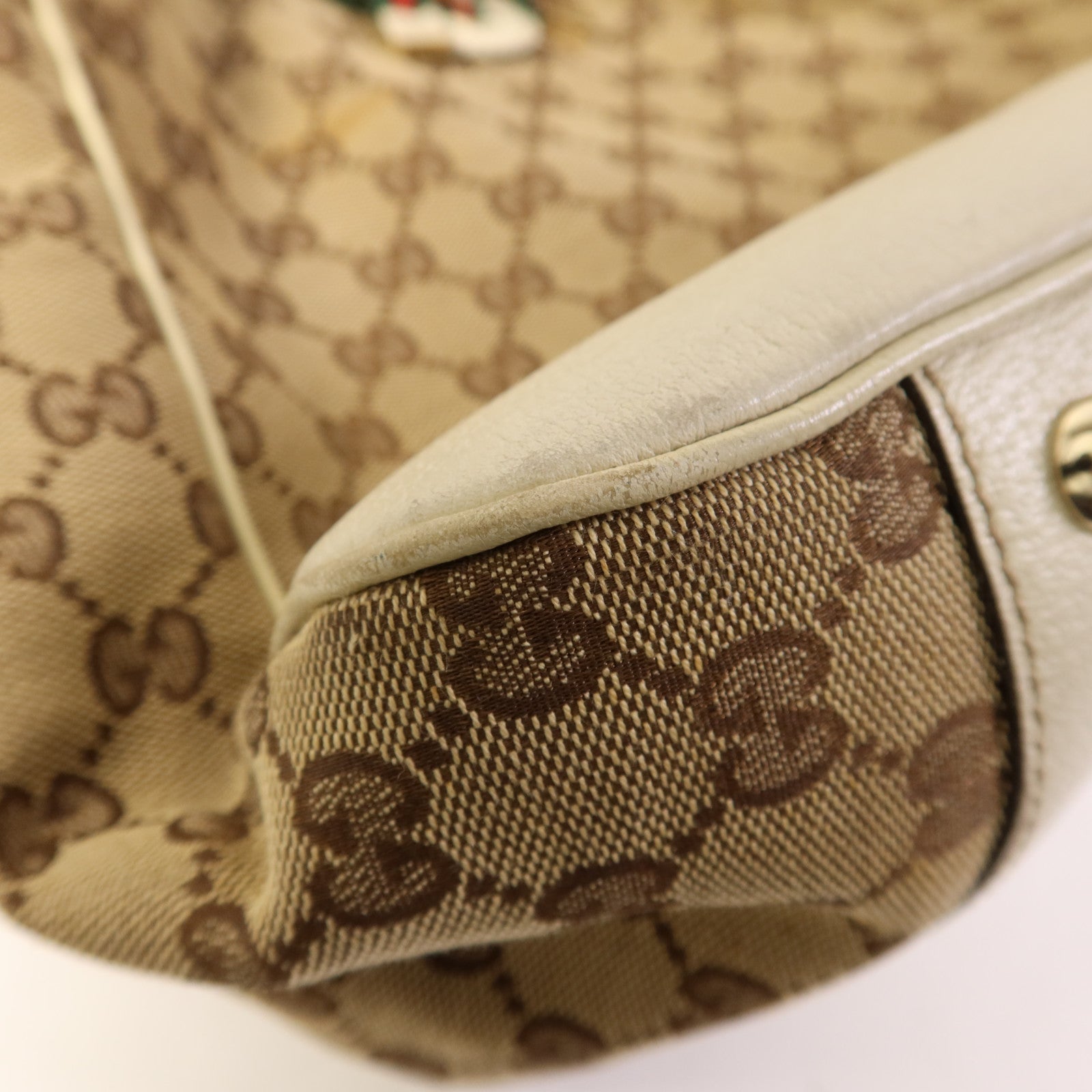 GUCCI 帆布Shoulder Tote金扣肩背袋/手挽袋