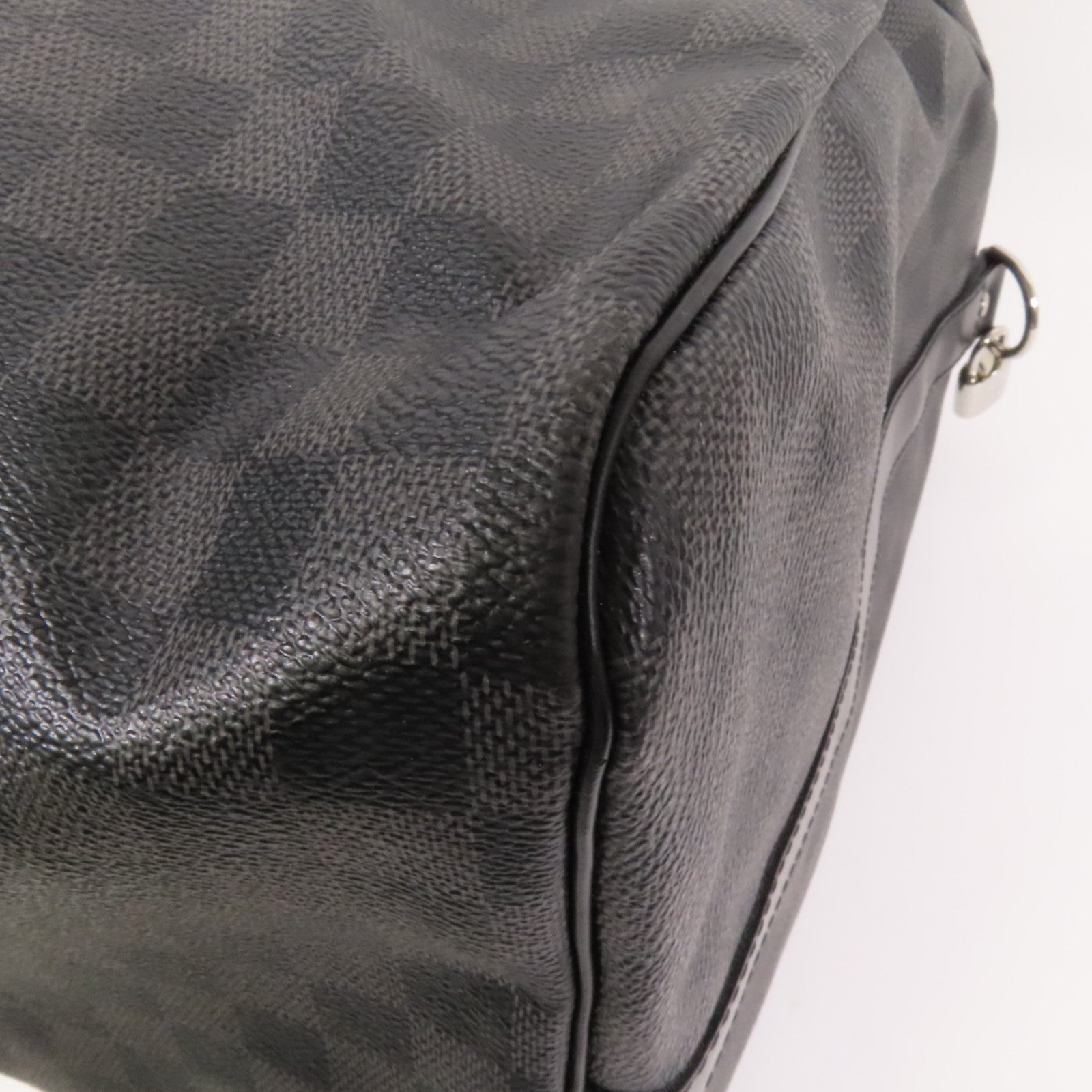 LOUIS VUITTON Damier Graphite Keepall 55銀扣手挽袋