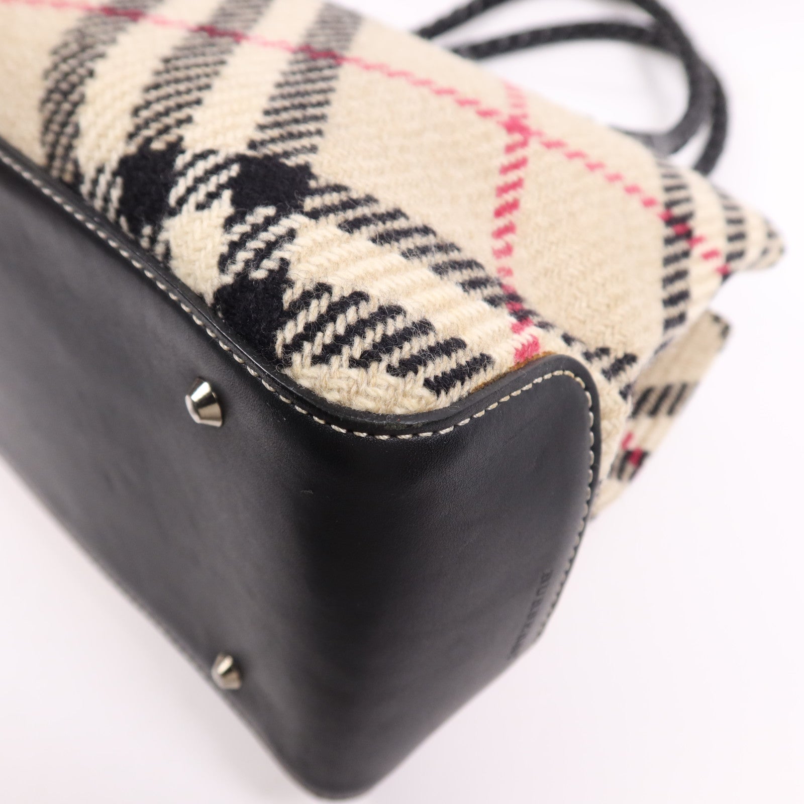 BURBERRY 帆布Tote Bag銀扣肩背袋