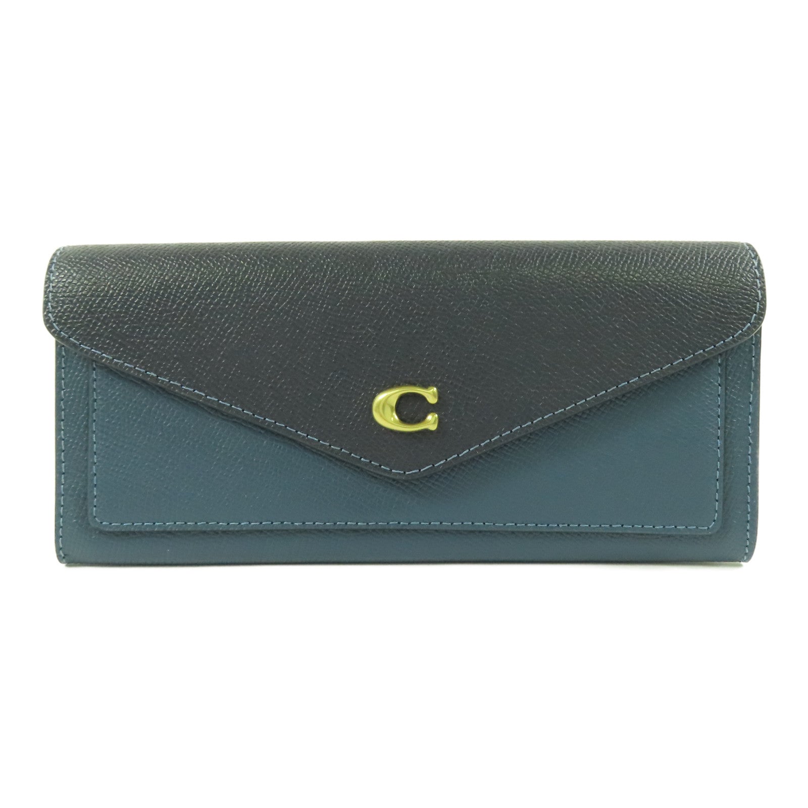 COACH 牛皮皮革Long wallet金扣長錢包