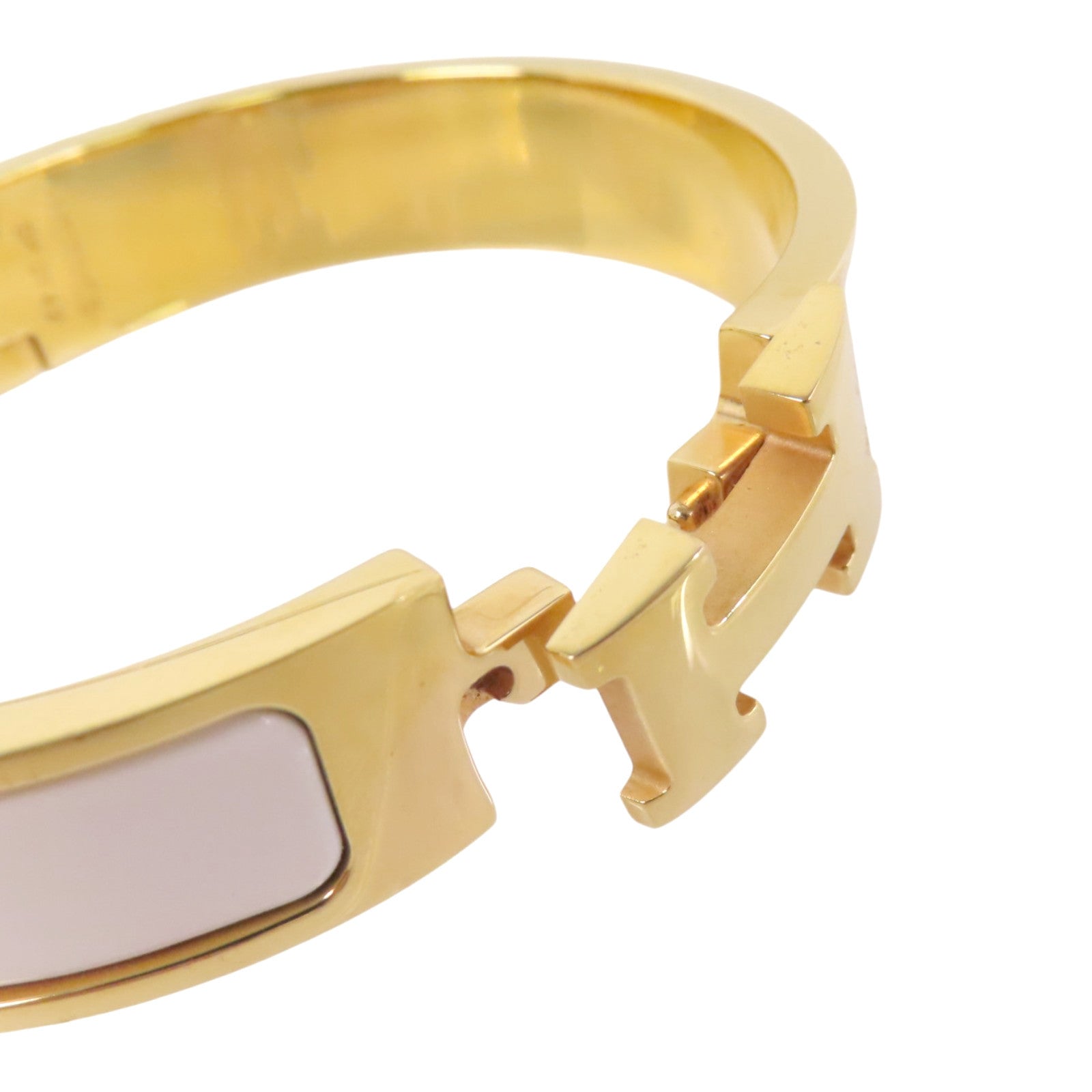 HERMES 金屬/琺瑯Clic H Bracelet金扣手鐲