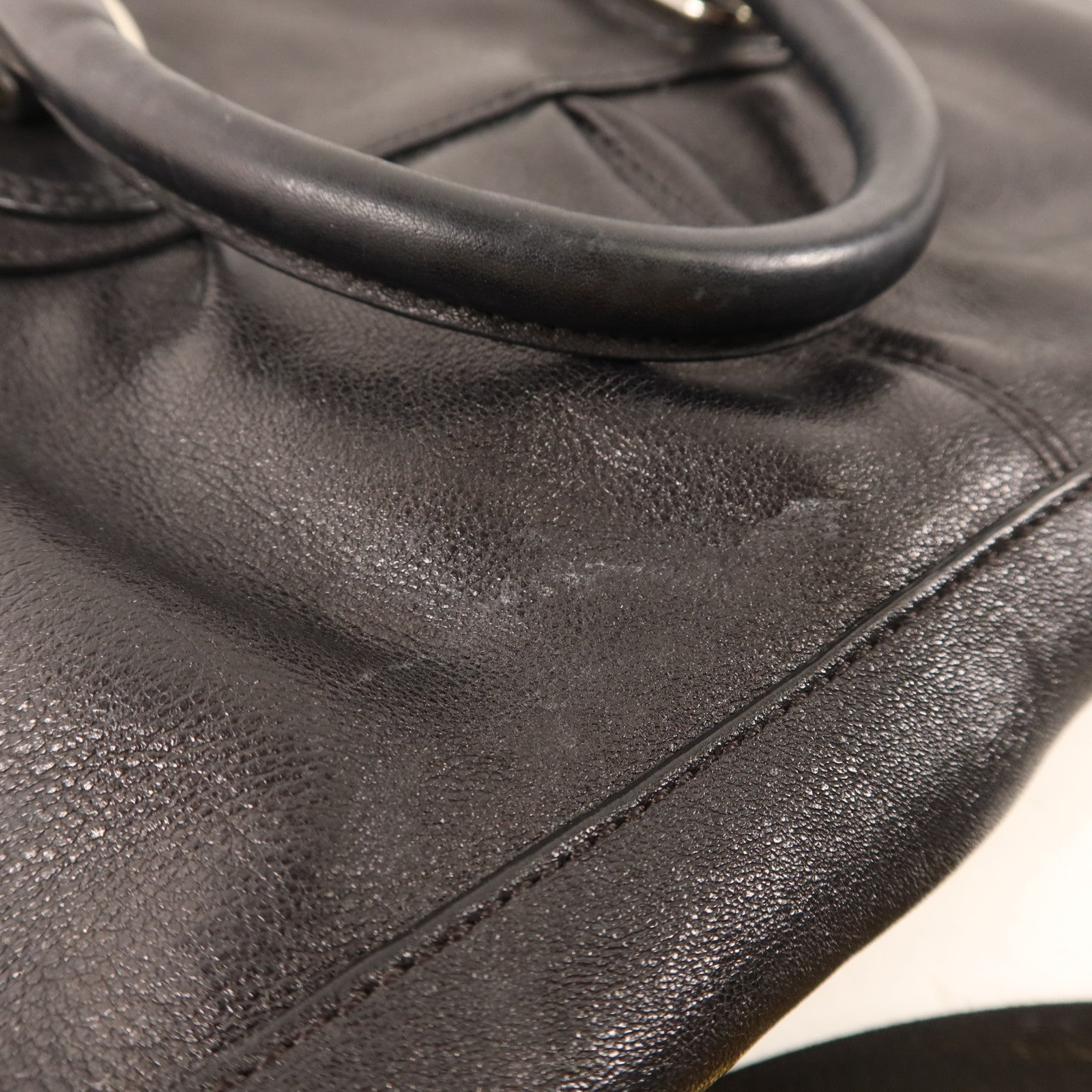 COACH 牛皮皮革2 Way Shoulder Bag銀扣手挽肩背兩用袋