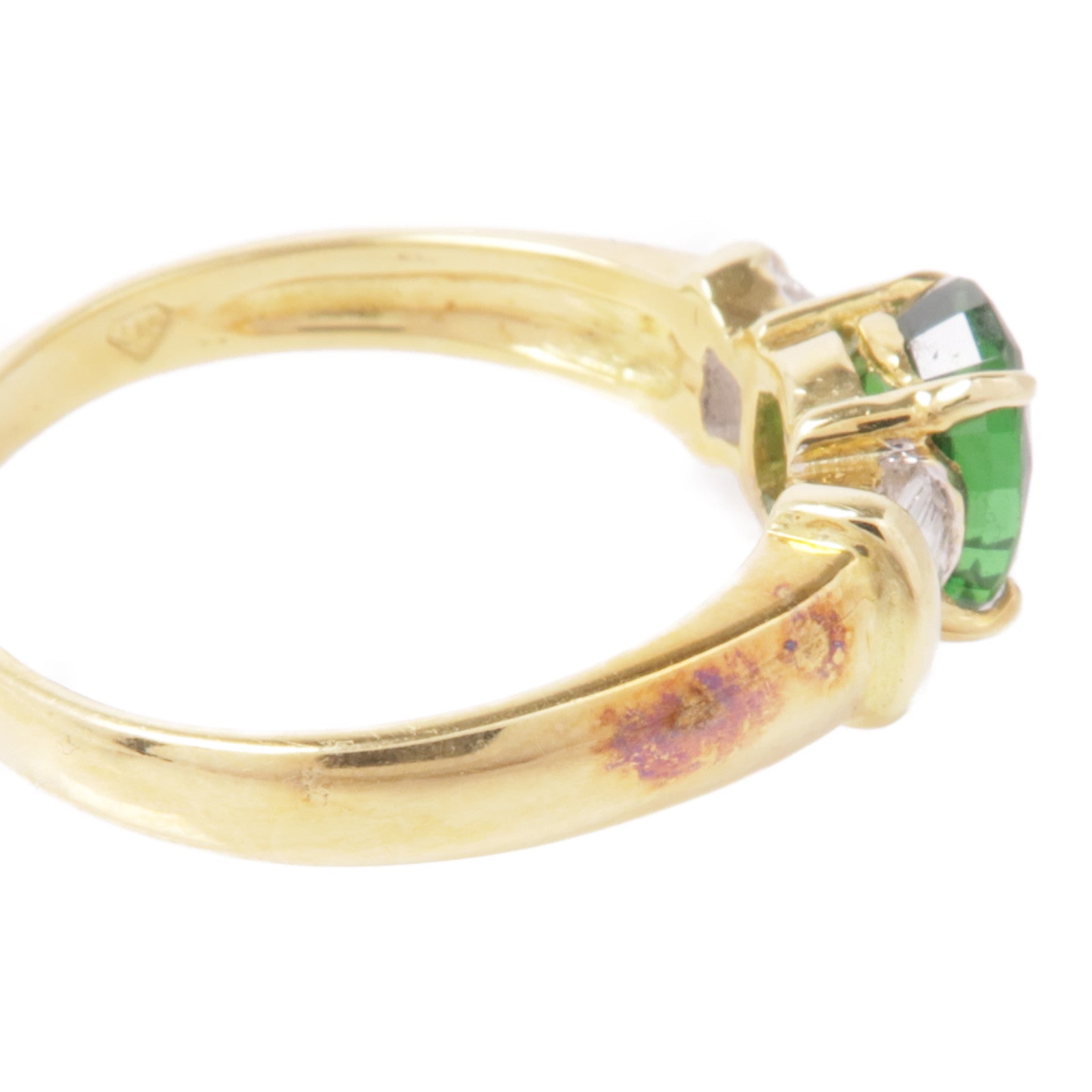 JEWELRY 【激減優惠】18K黃金Emerald/Diamond Ring綠寶石/鑽石戒指US#5.75