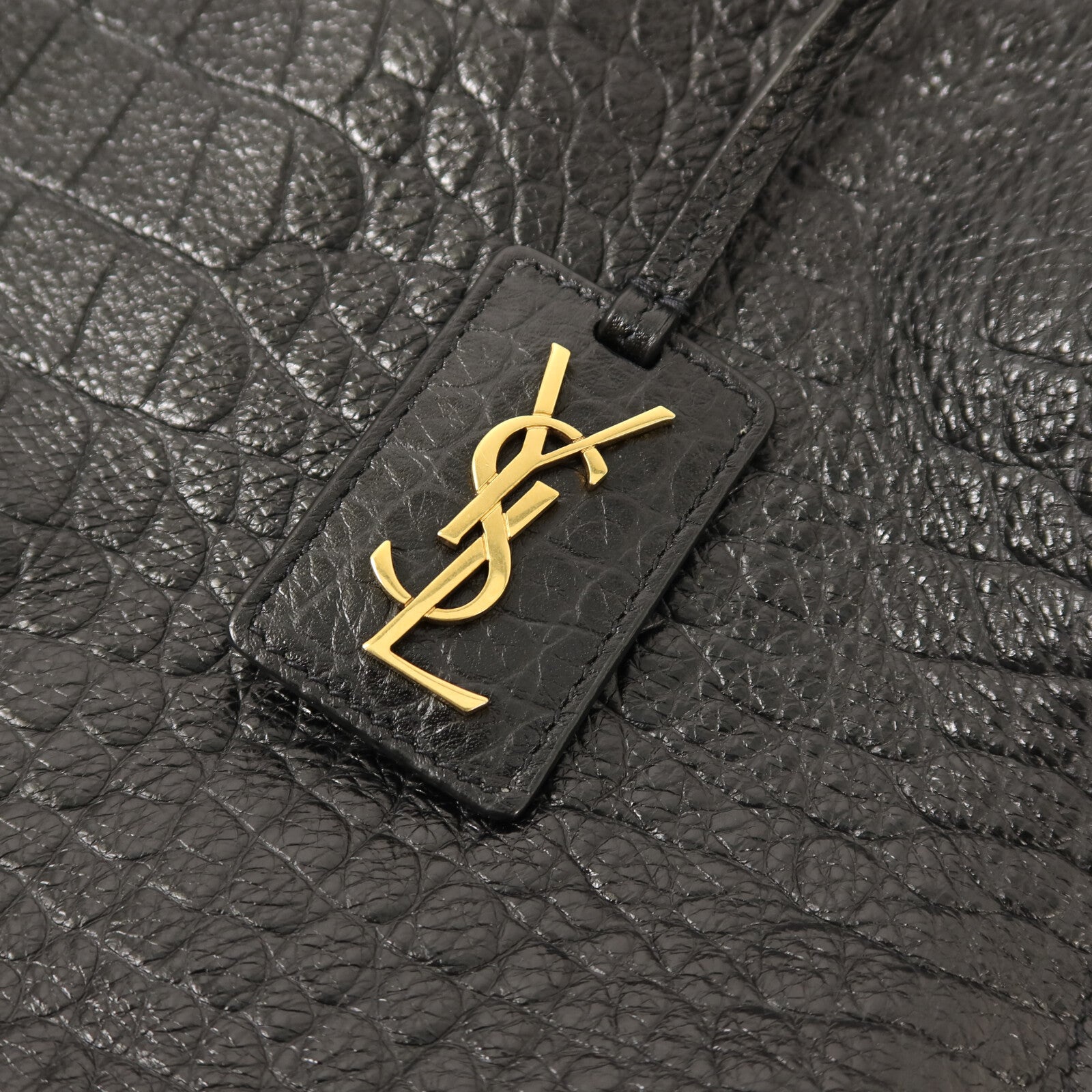 SAINT LAURENT 牛皮皮革Tag Hobo Bag金扣手挽肩背兩用袋
