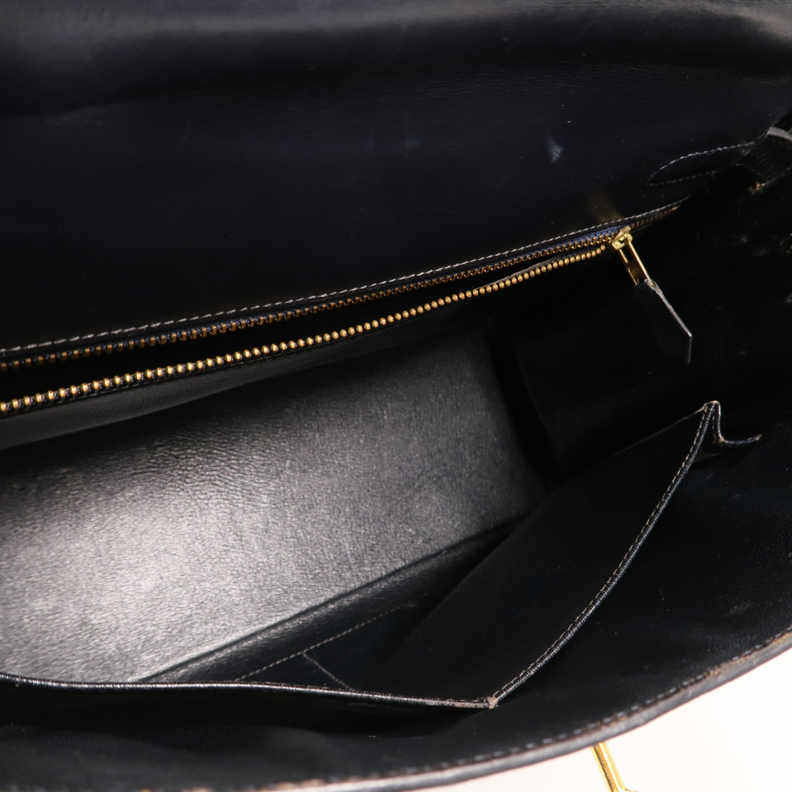 HERMES Box皮革Kelly 32手挽袋Navy