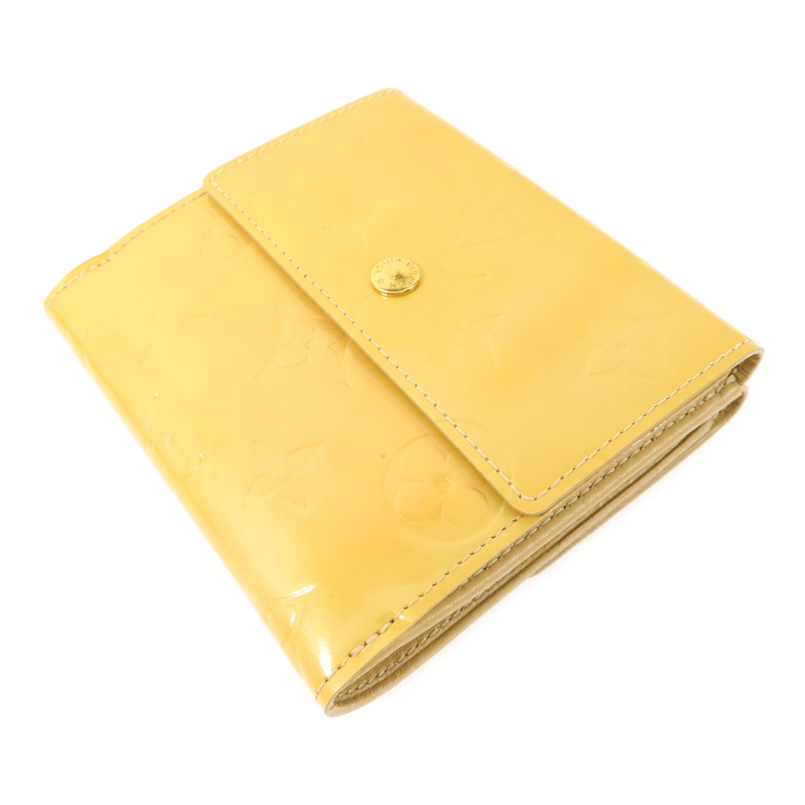 LOUIS VUITTON Monogram Vernis Elise Compact Wallet金扣錢包