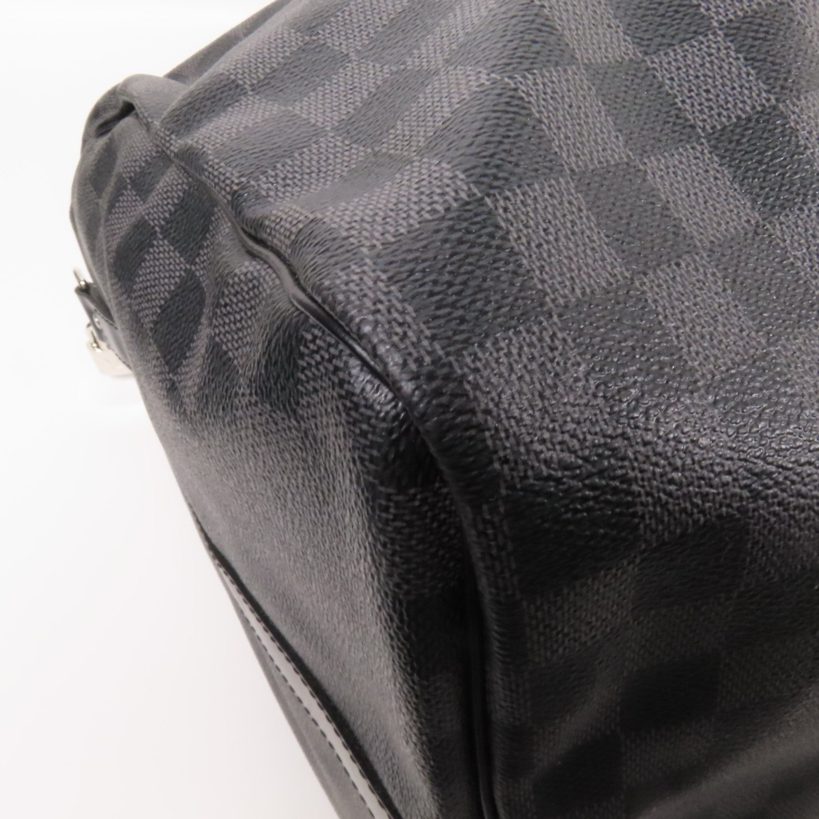 LOUIS VUITTON Damier Graphite Keepall 55銀扣手挽袋
