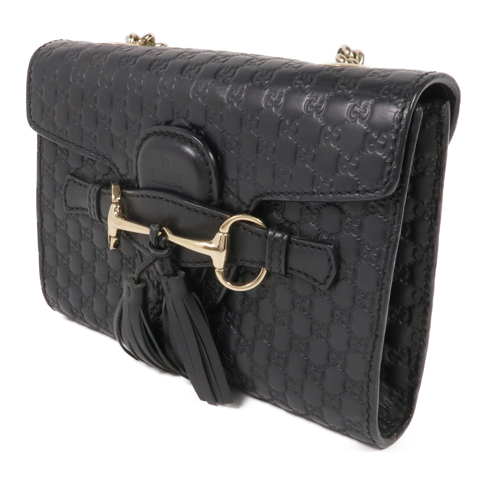 GUCCI 牛皮皮革Mini Emily金扣鏈帶肩背袋