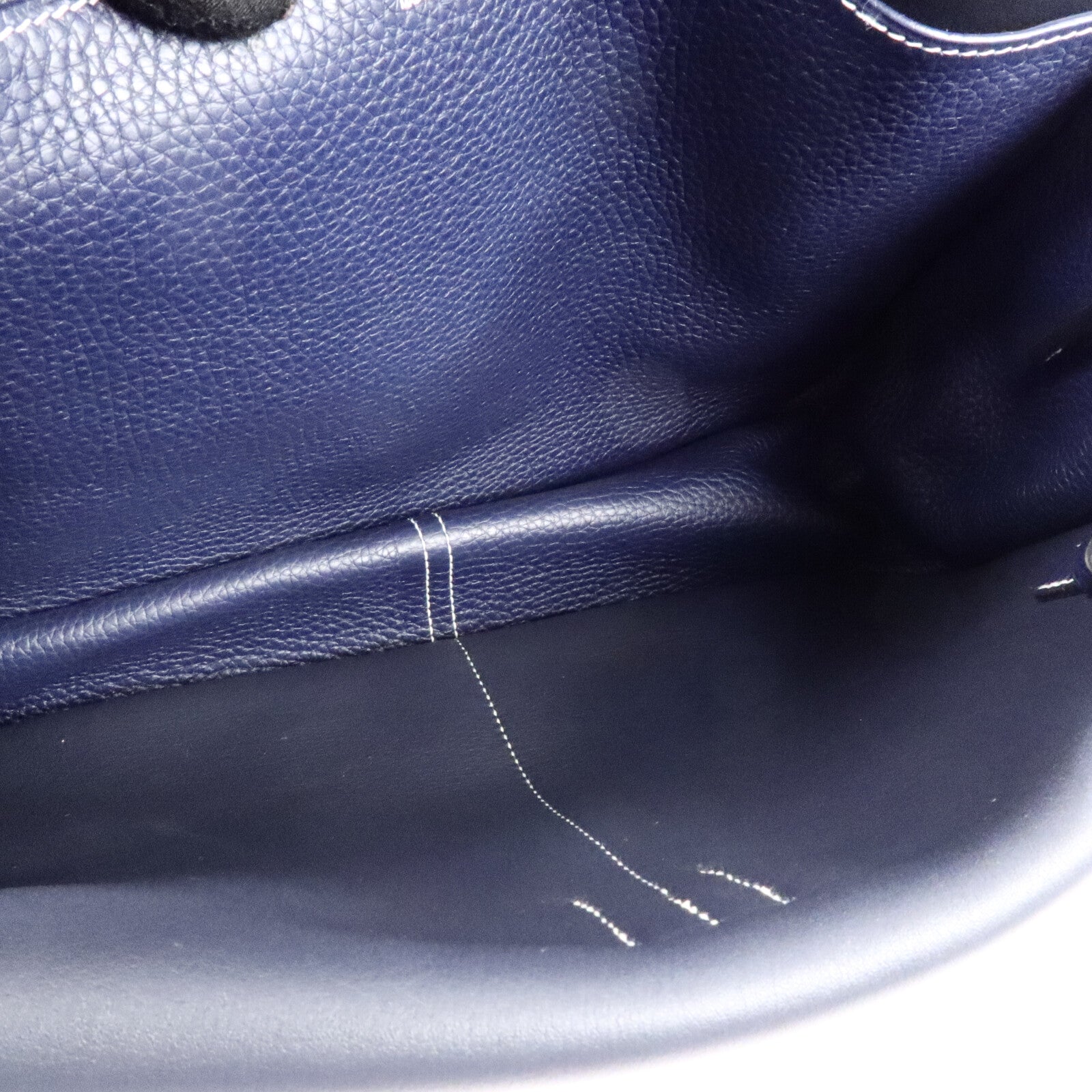HERMES Clemence/Swift皮革Halzan 31手挽肩背兩用袋Bleu Nuit/Noir