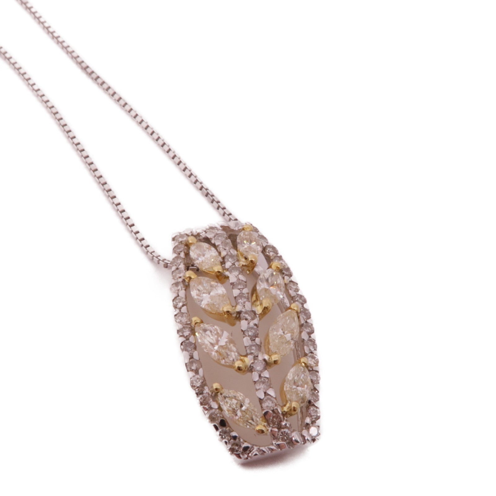 JEWELRY Diamond Necklace 18K White Gold/Yellow Gold