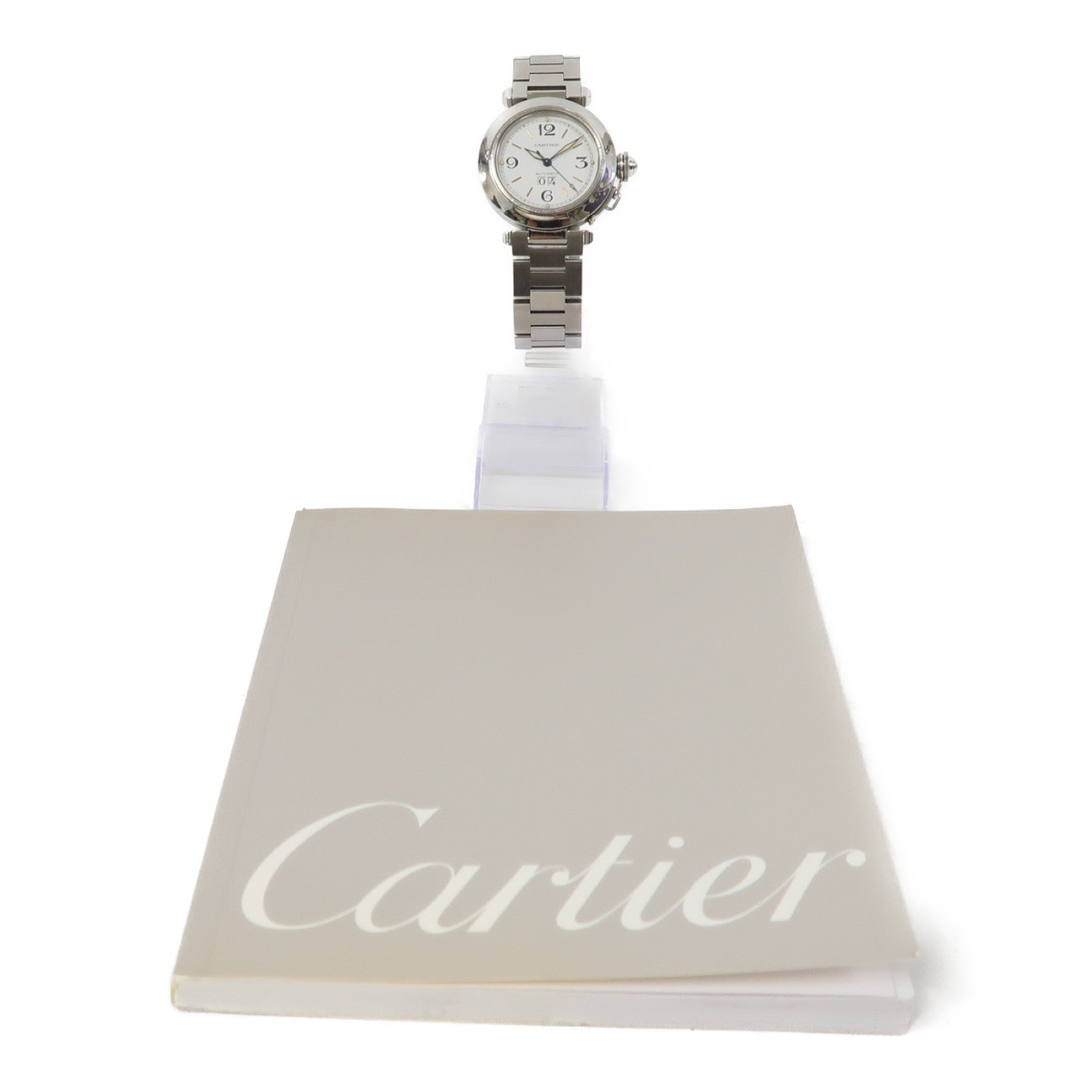 CARTIER Pasha C 不鏽鋼手錶自動機芯白色
