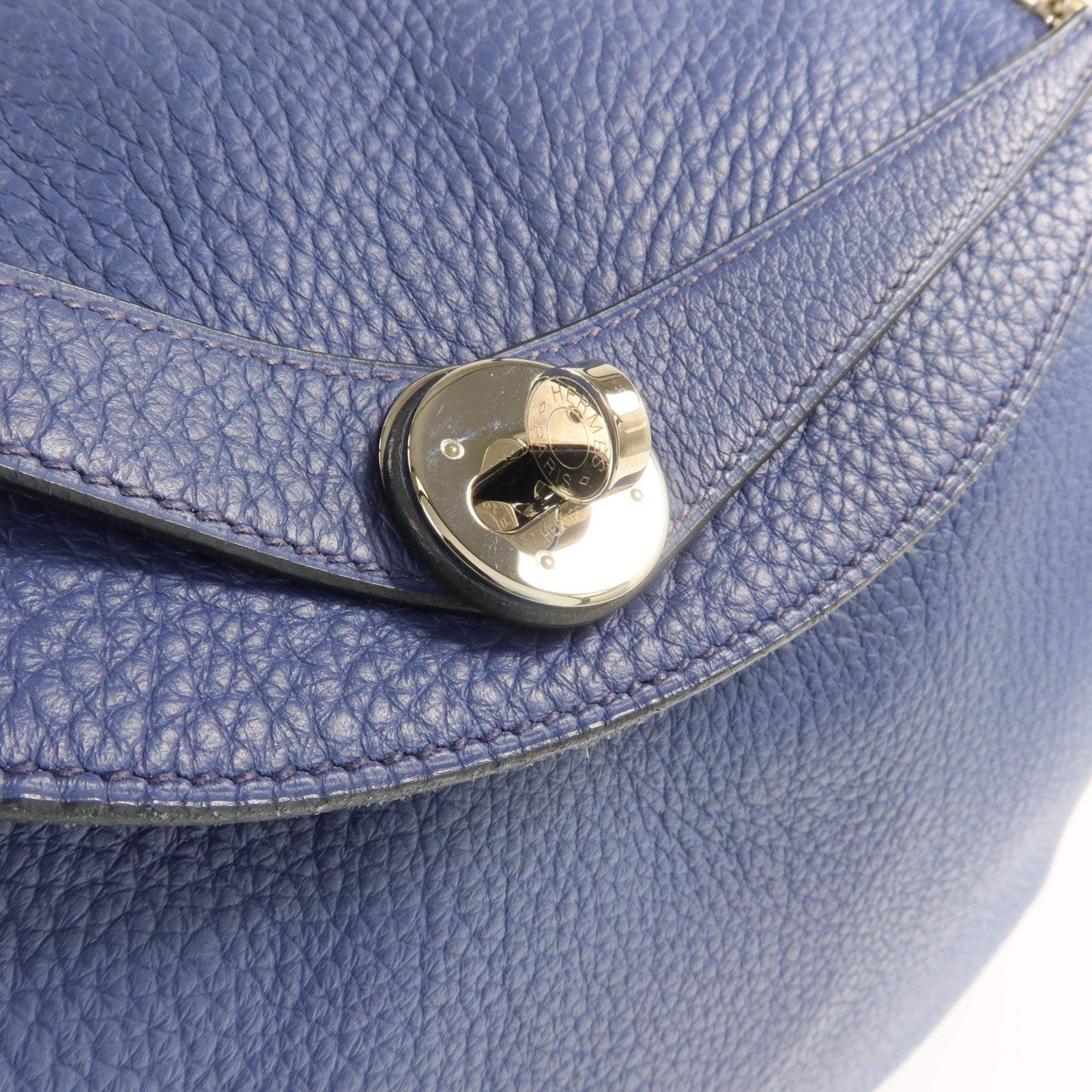 HERMES Clemence皮革Lindy 30銀扣肩背袋