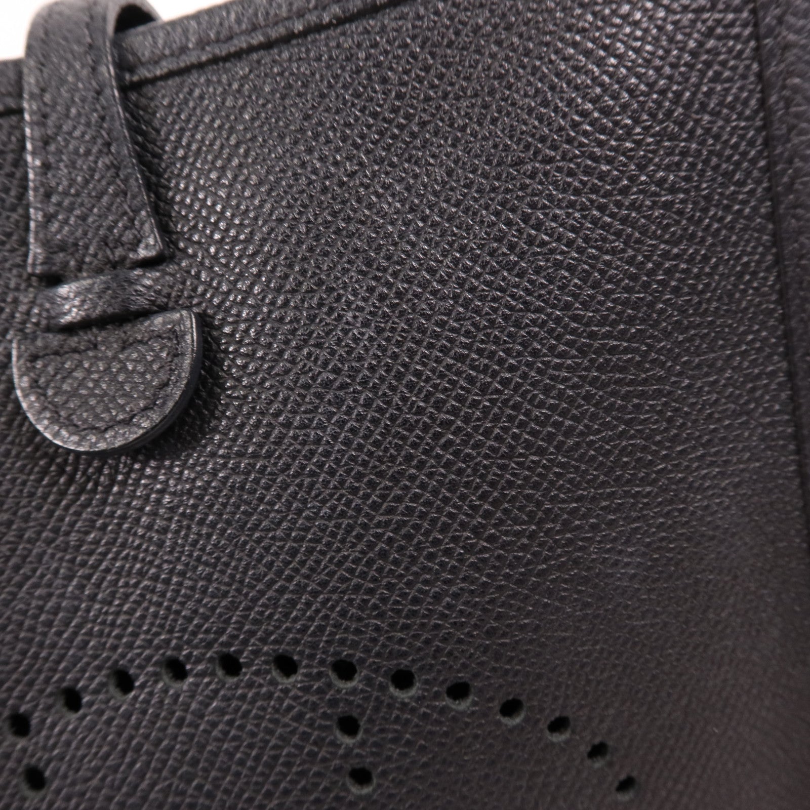 HERMES Epsom皮革Evelyne TPM銀扣肩背袋Noir