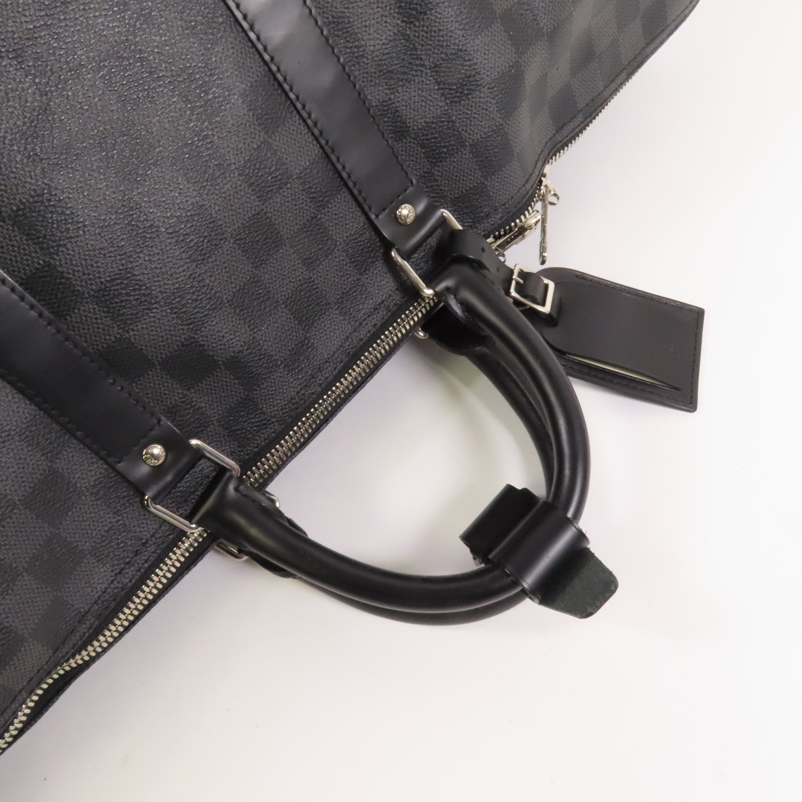 LOUIS VUITTON Damier Graphite Keepall 55銀扣手挽袋
