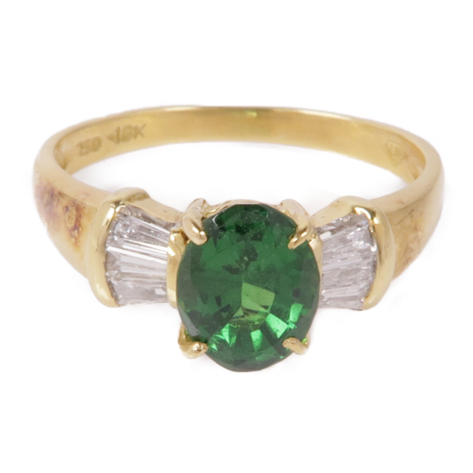 JEWELRY 【激減優惠】18K黃金Emerald/Diamond Ring綠寶石/鑽石戒指US#5.75