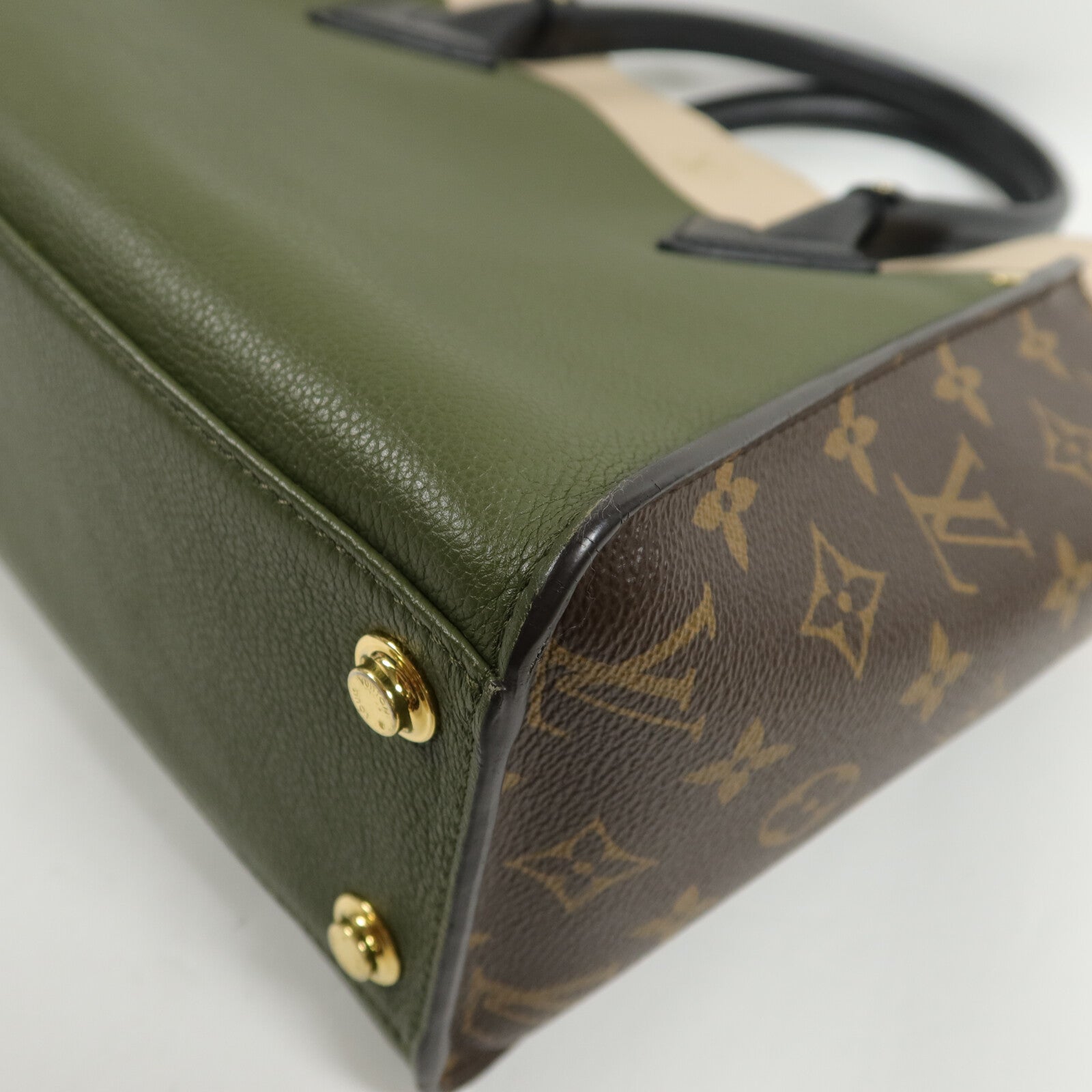 LOUIS VUITTON Monogram/牛皮皮革On My Side MM手挽肩背兩用袋