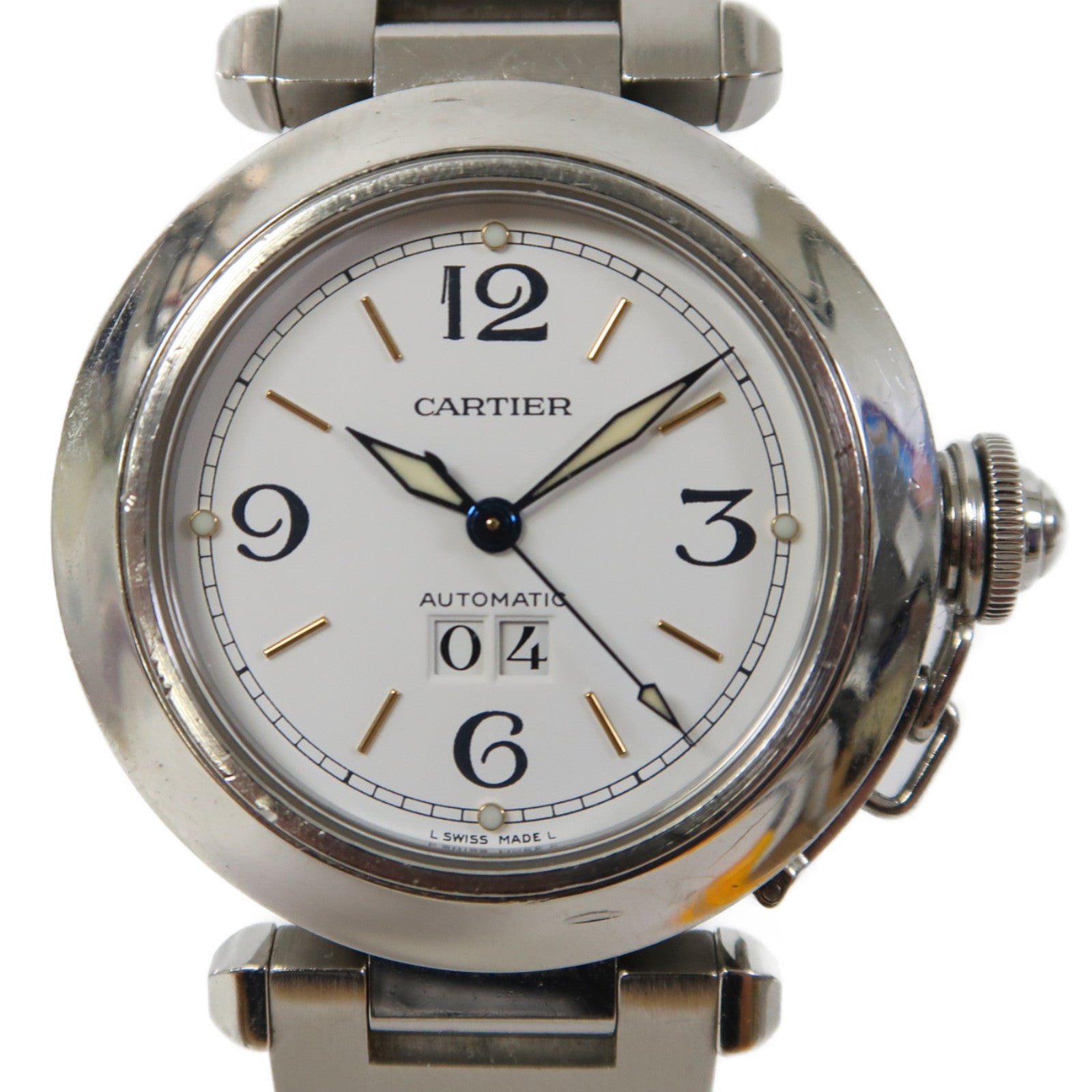 CARTIER Pasha C 不鏽鋼手錶自動機芯白色