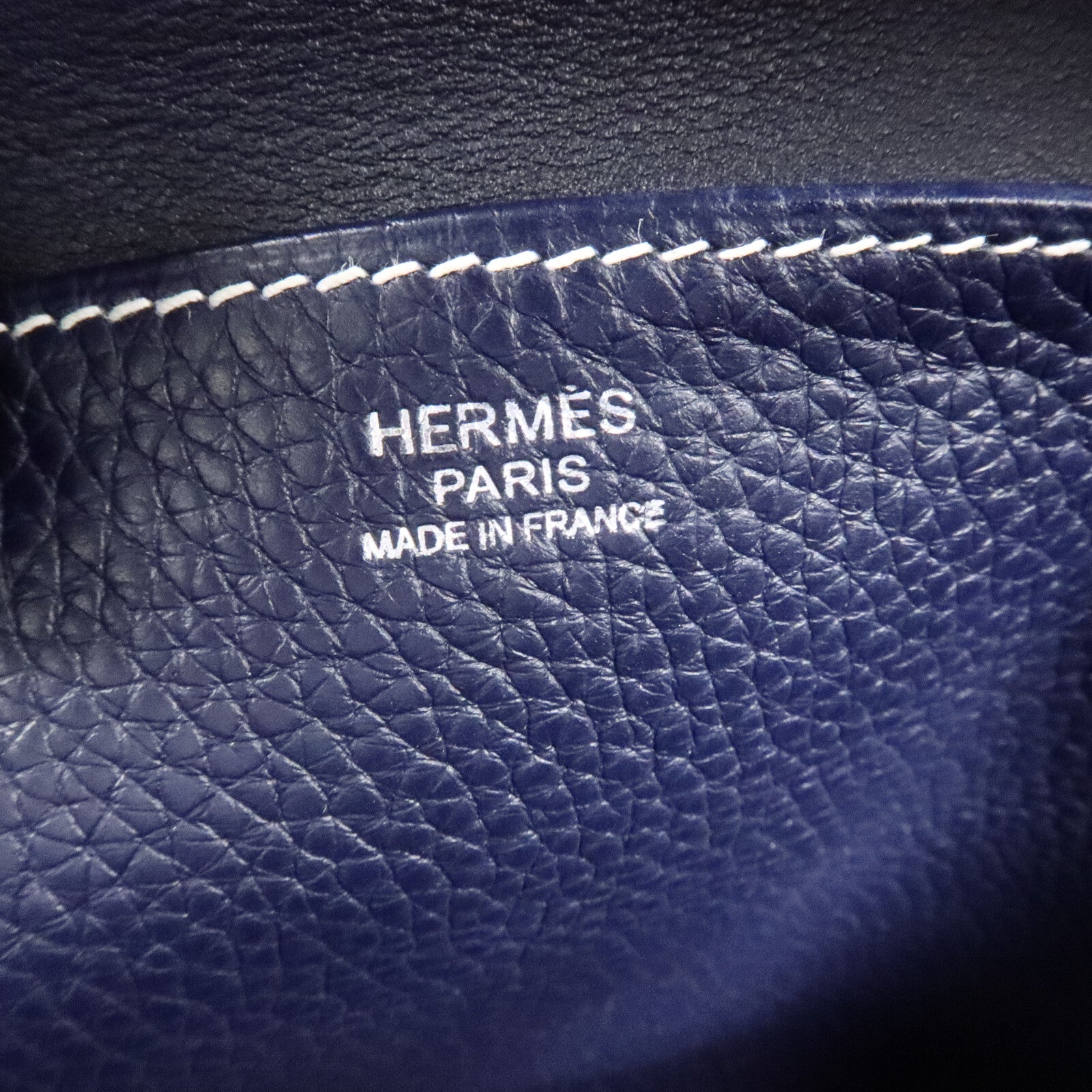 HERMES Clemence/Swift皮革Halzan 31手挽肩背兩用袋Bleu Nuit/Noir