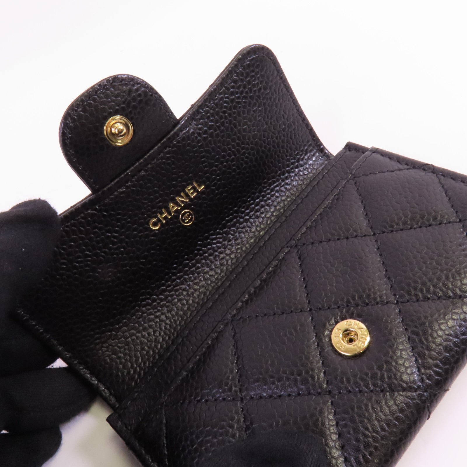 CHANEL 牛皮皮革Card Holder金扣卡套