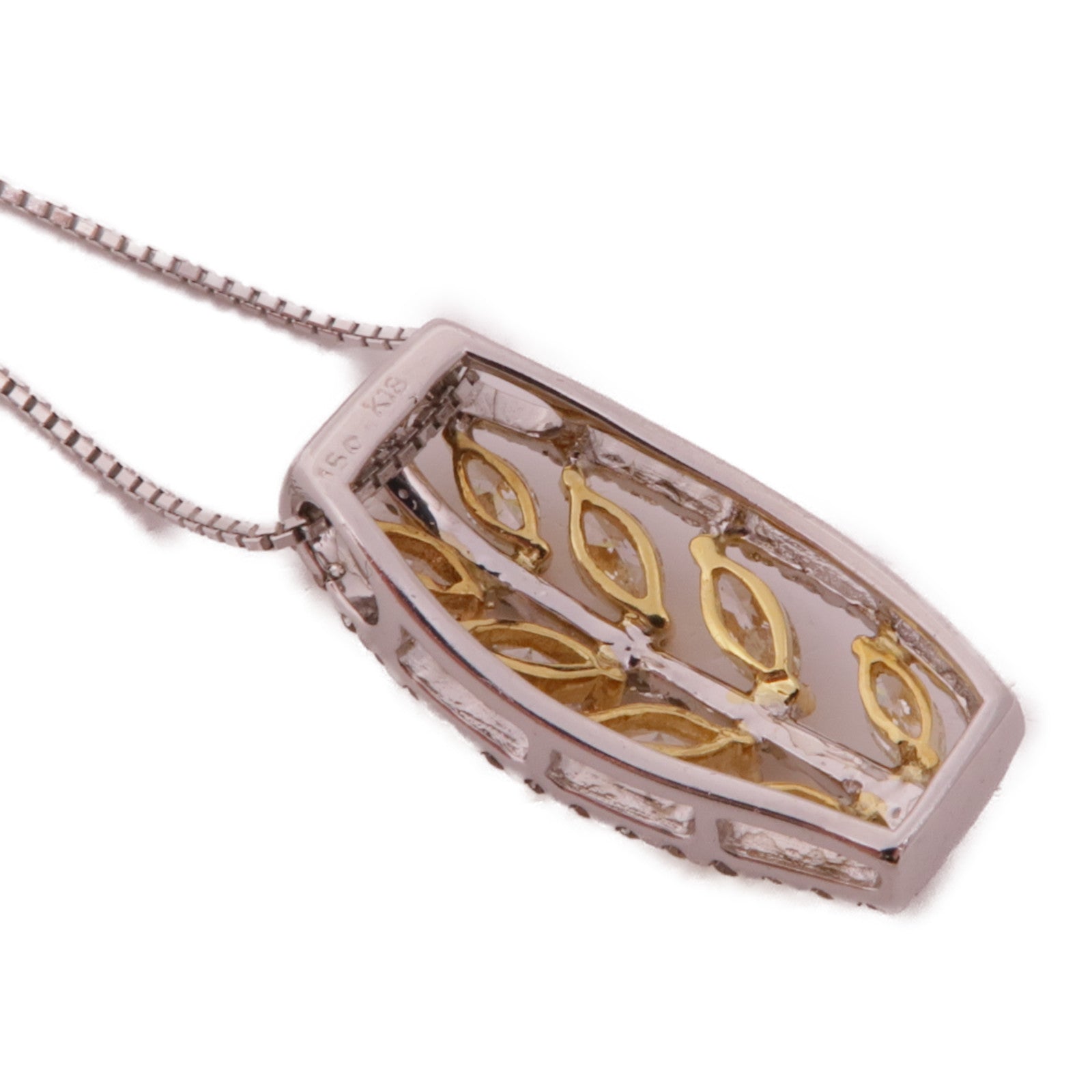 JEWELRY Diamond Necklace 18K White Gold/Yellow Gold