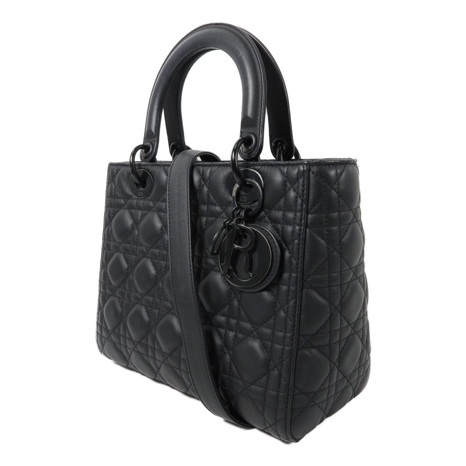 Dior 牛皮皮革Lady Dior Medium手挽肩背兩用袋